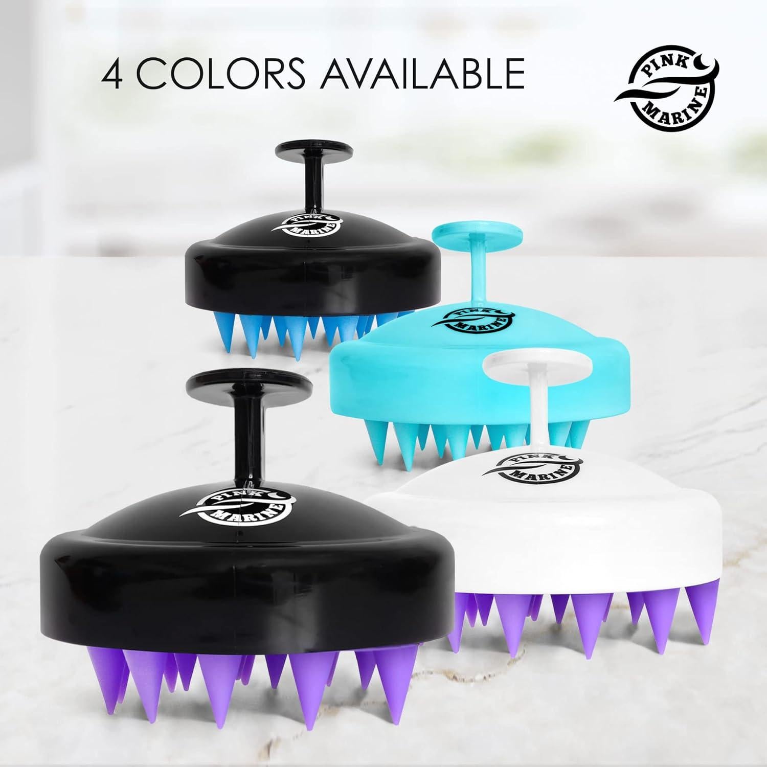 Masajeador de cuero cabelludo Pink Marine - Silicona suave