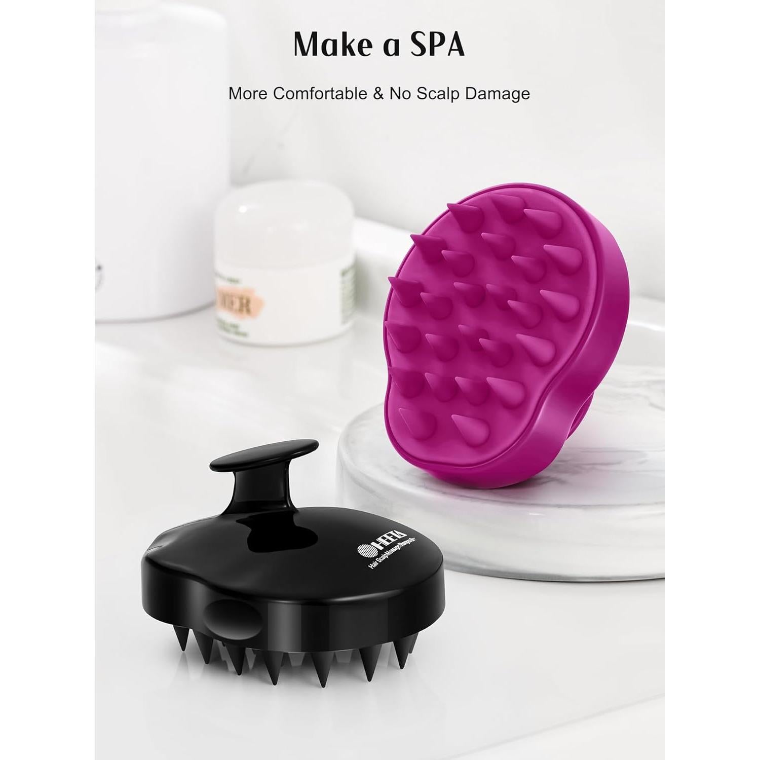 HEETA Cepillo Masajeador de Cuero Cabelludo 2 Pack - Suave