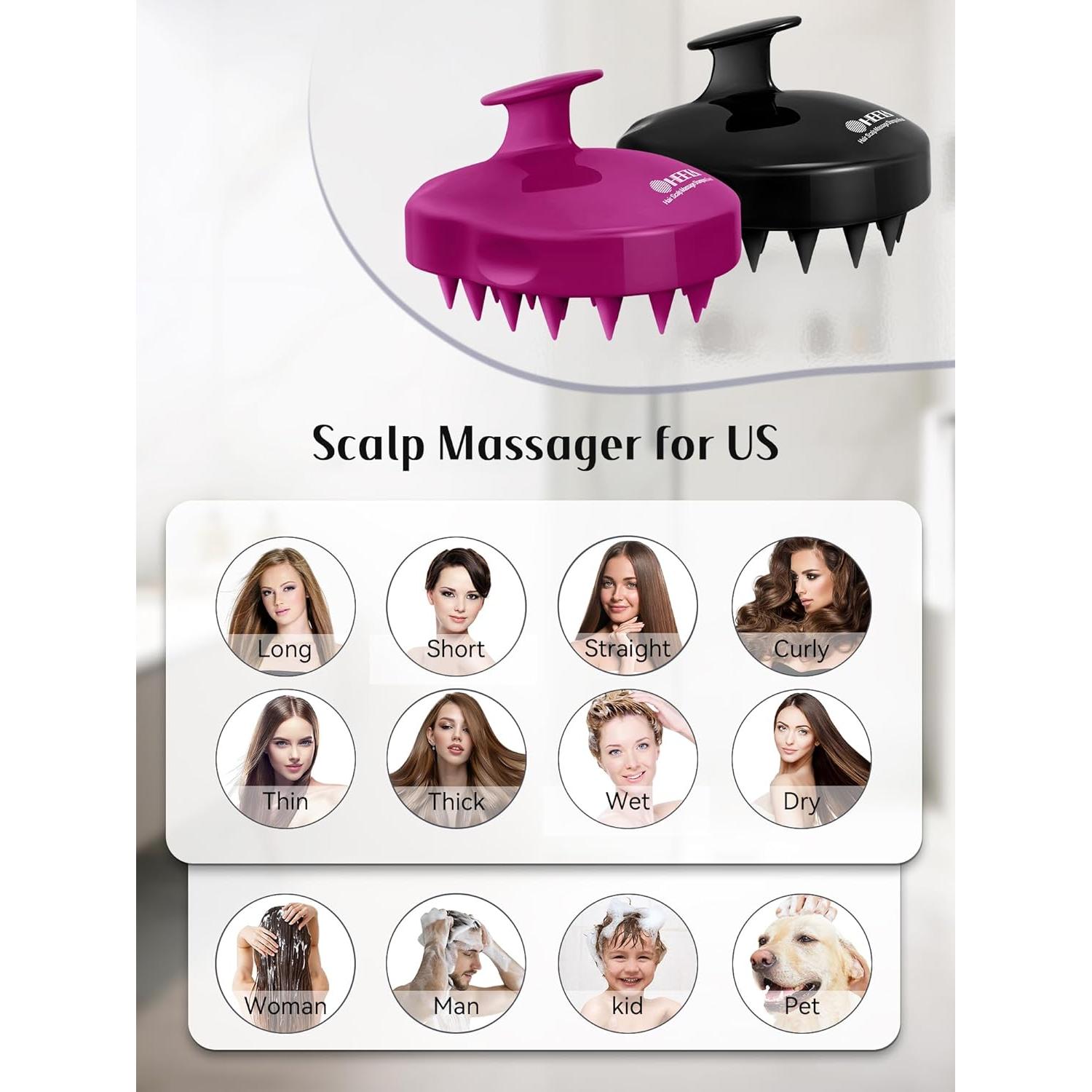 HEETA Cepillo Masajeador de Cuero Cabelludo 2 Pack - Suave