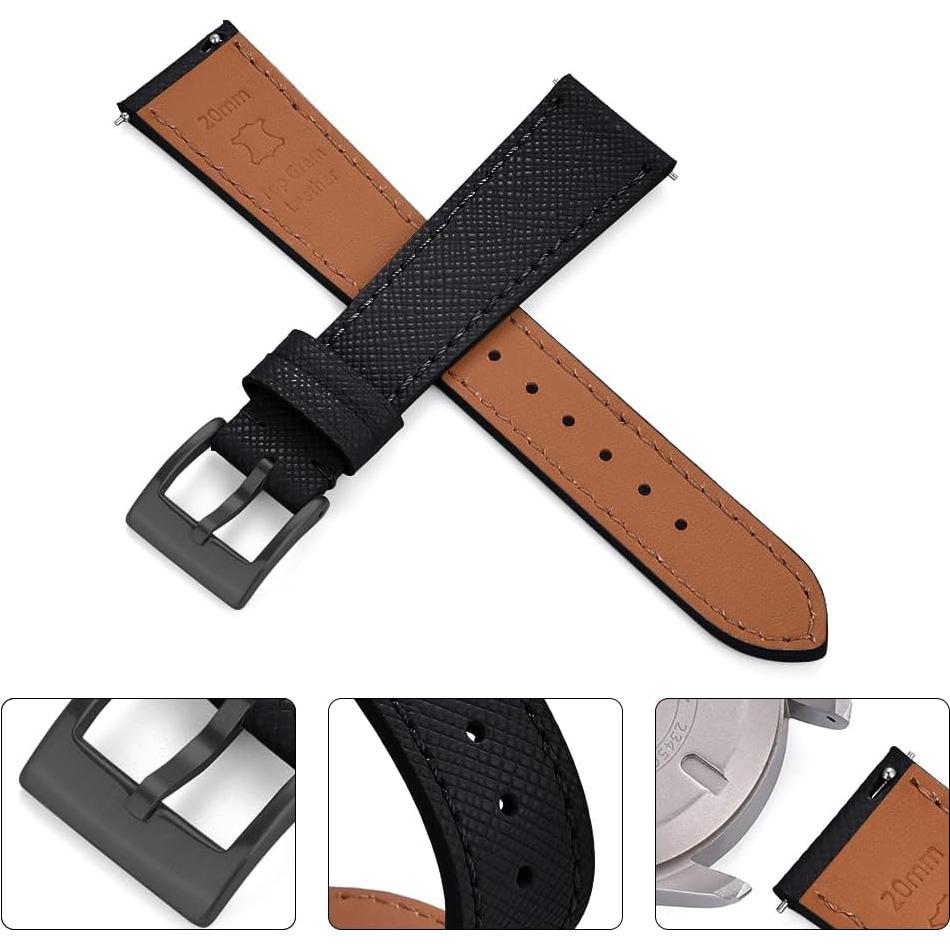 Correa de Reloj de Cuero Genuino JWNSPA 18mm a 24mm
