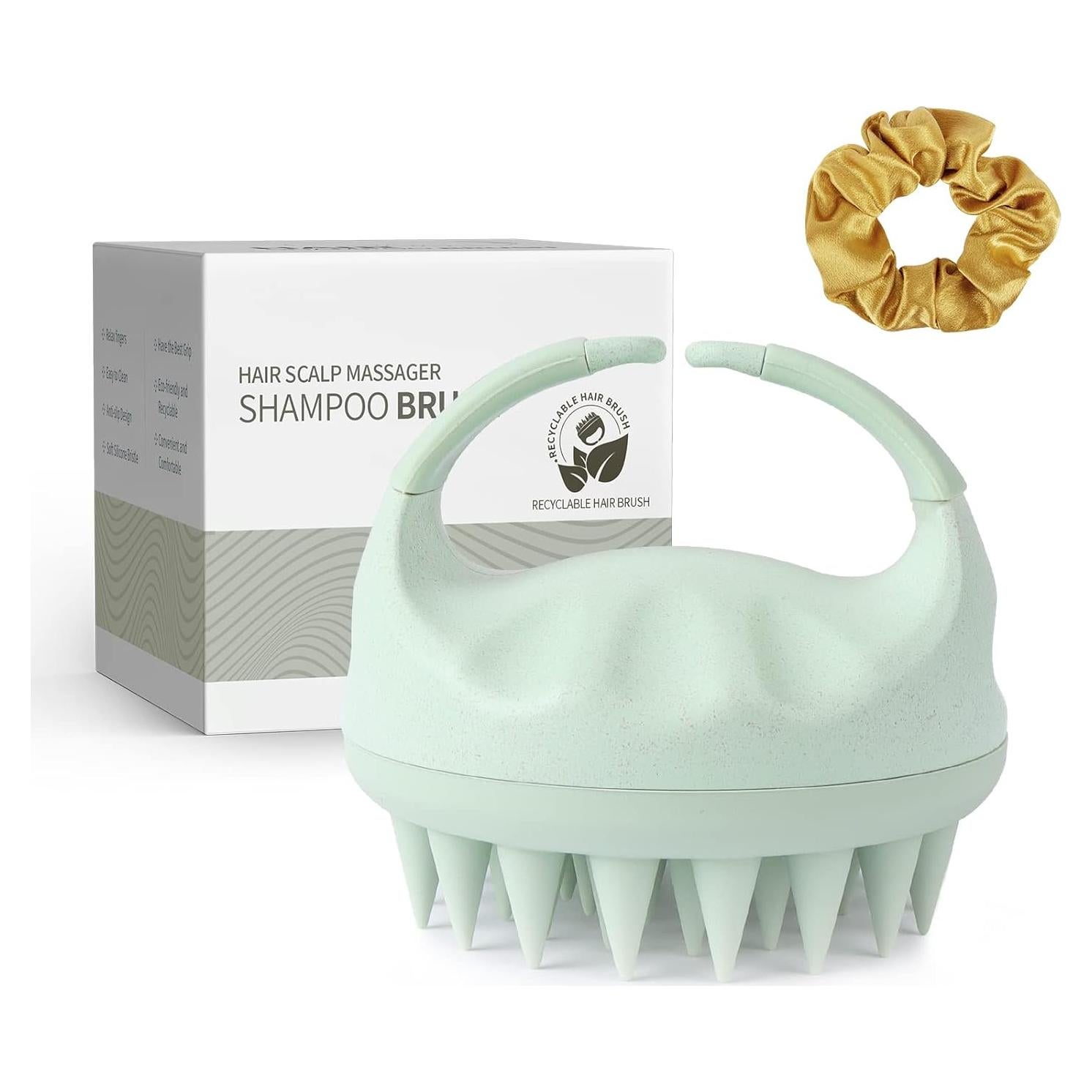 Cepillo Masajeador Sndyi para Cuero Cabelludo Verde