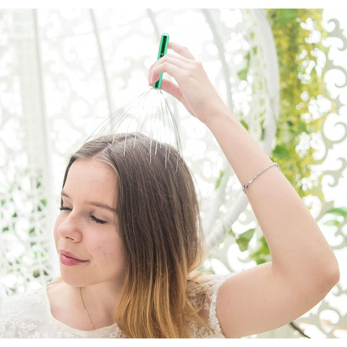 Rascador de Cabeza USAGA 28 Dedos Masajeador Verde