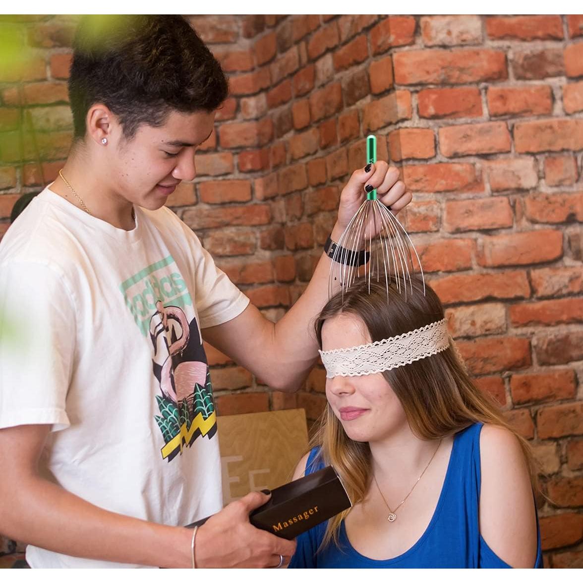 Rascador de Cabeza USAGA 28 Dedos Masajeador Verde