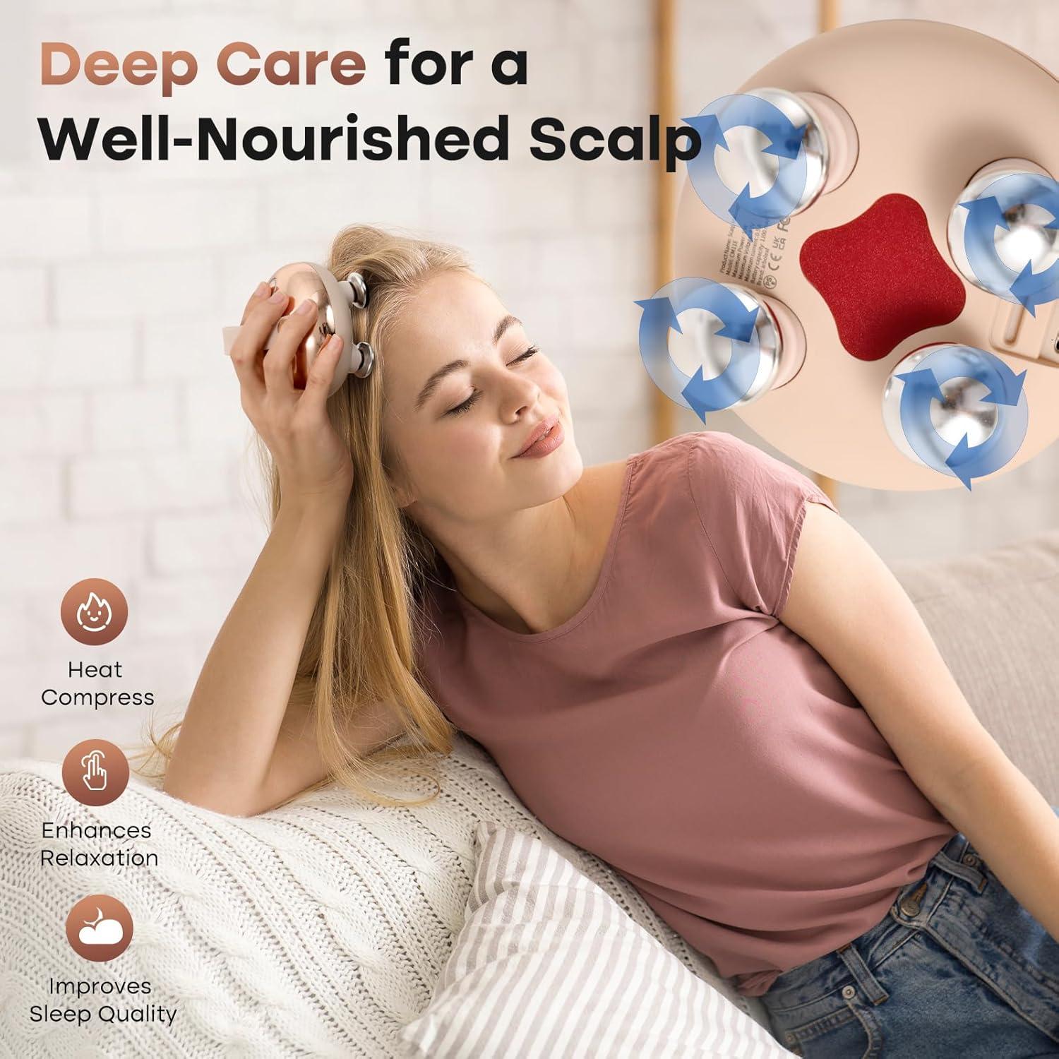 Masajeador de Cabeza Arboleaf Calefaccionado Rosa