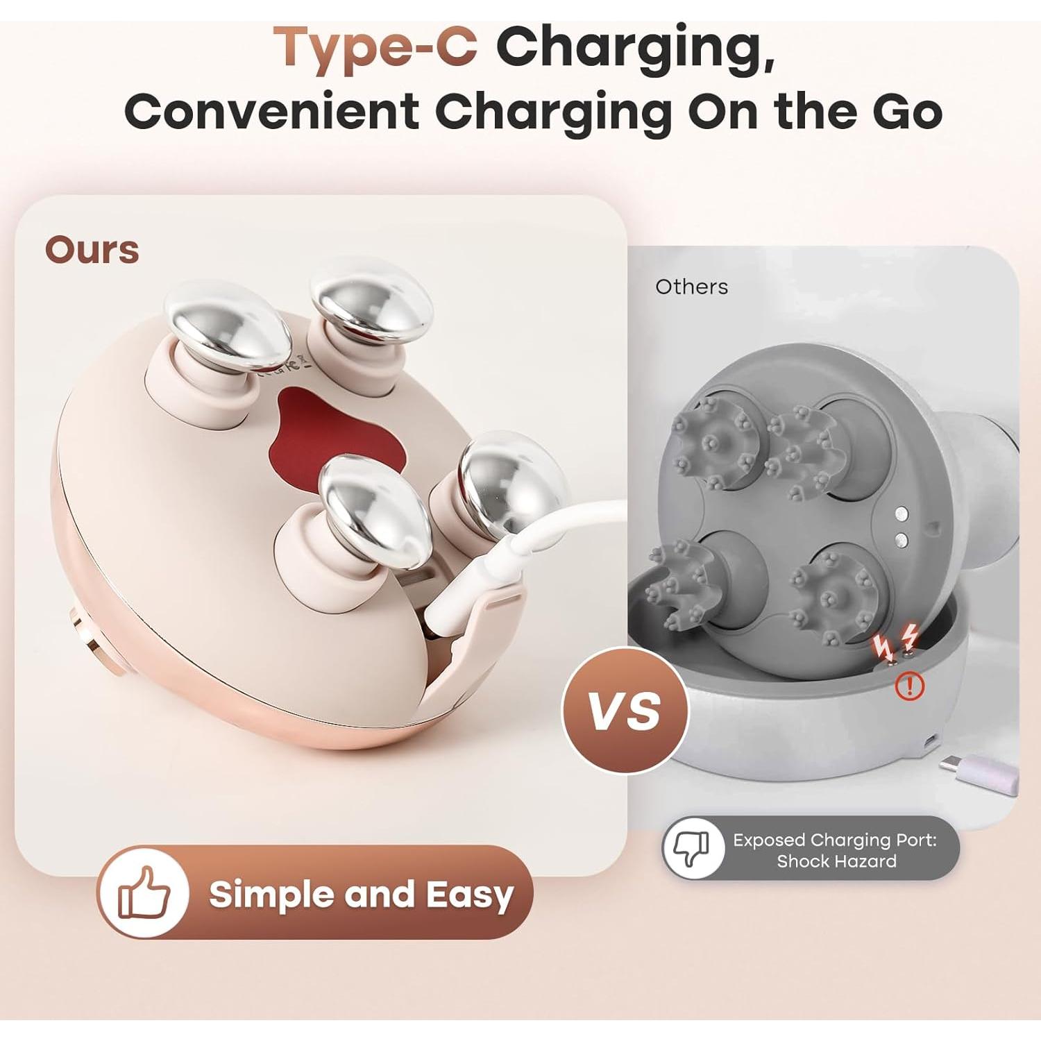 Masajeador de Cabeza Arboleaf Calefaccionado Rosa