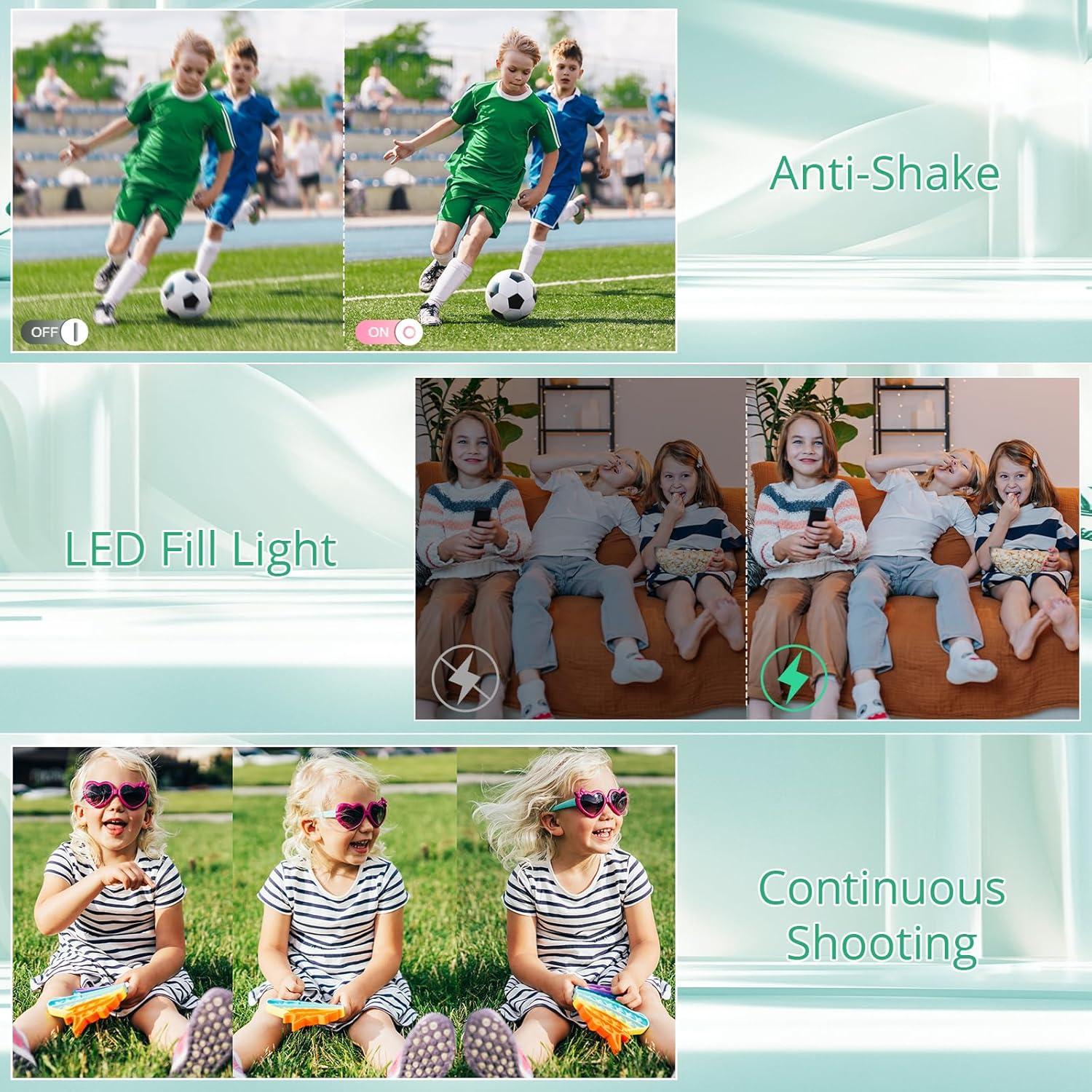 Digital Camera 1080P 44MP Digital Cameras, Digital Point and Shoot Camera for Kids with 16X Zoom, Anti-Shake, Compact Small Travel Camera for Beginner Children Boys Girls Teens Gift