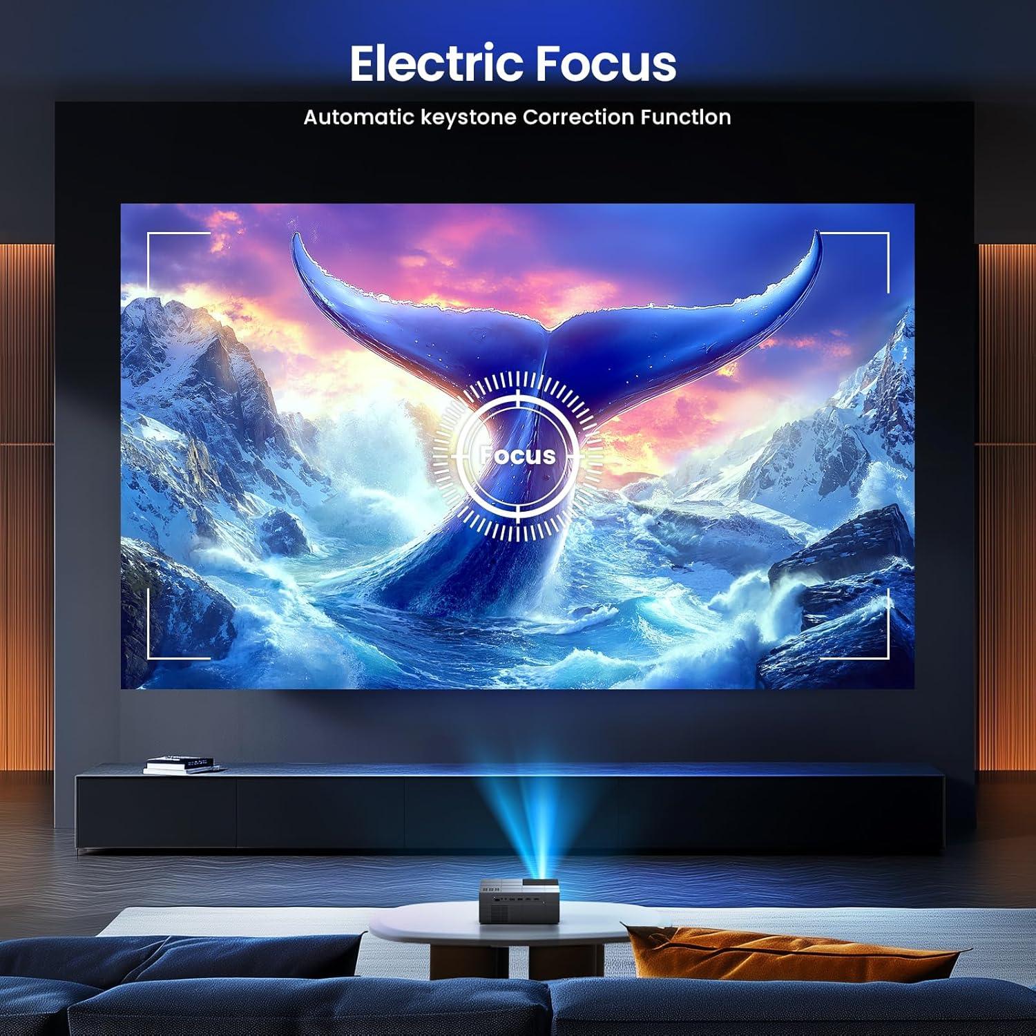 Proyector YOWHICK 20000LM Nativo 1080P WiFi Bluetooth Gris