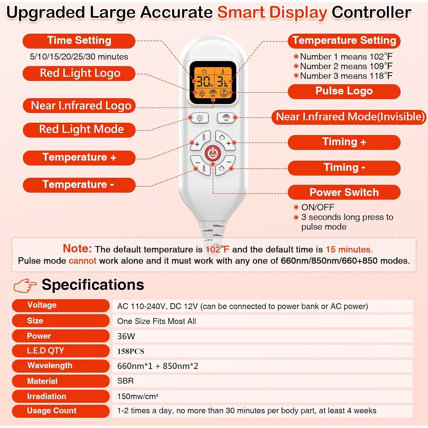 Botas de Luz Roja JOBYNA 660nm y Infrarroja 850nm Talla Única
