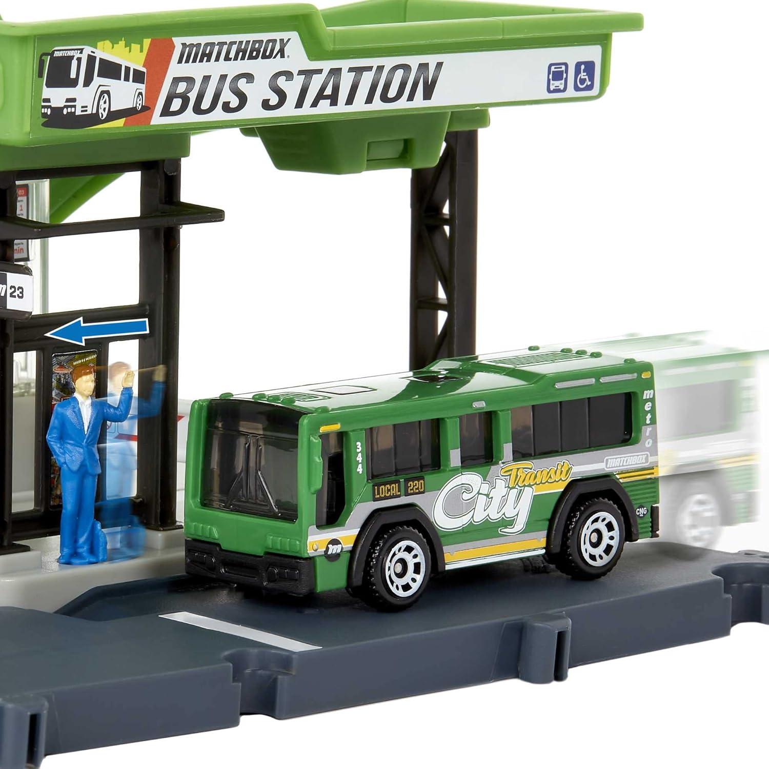 Estación de Autobuses Matchbox HDL08 con Autobús 1:64