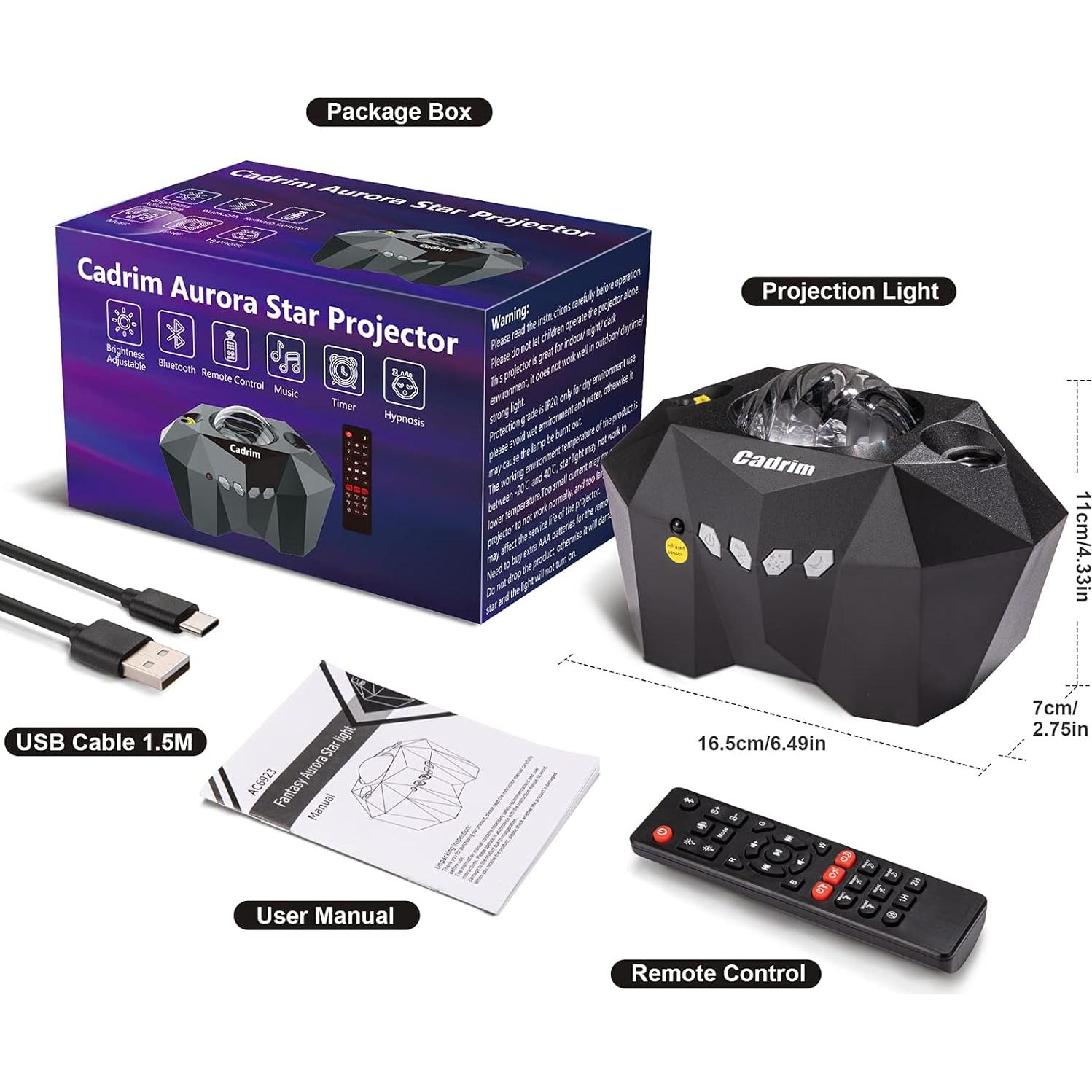 Proyector de Estrellas Cadrim AC6923 con Altavoz Bluetooth