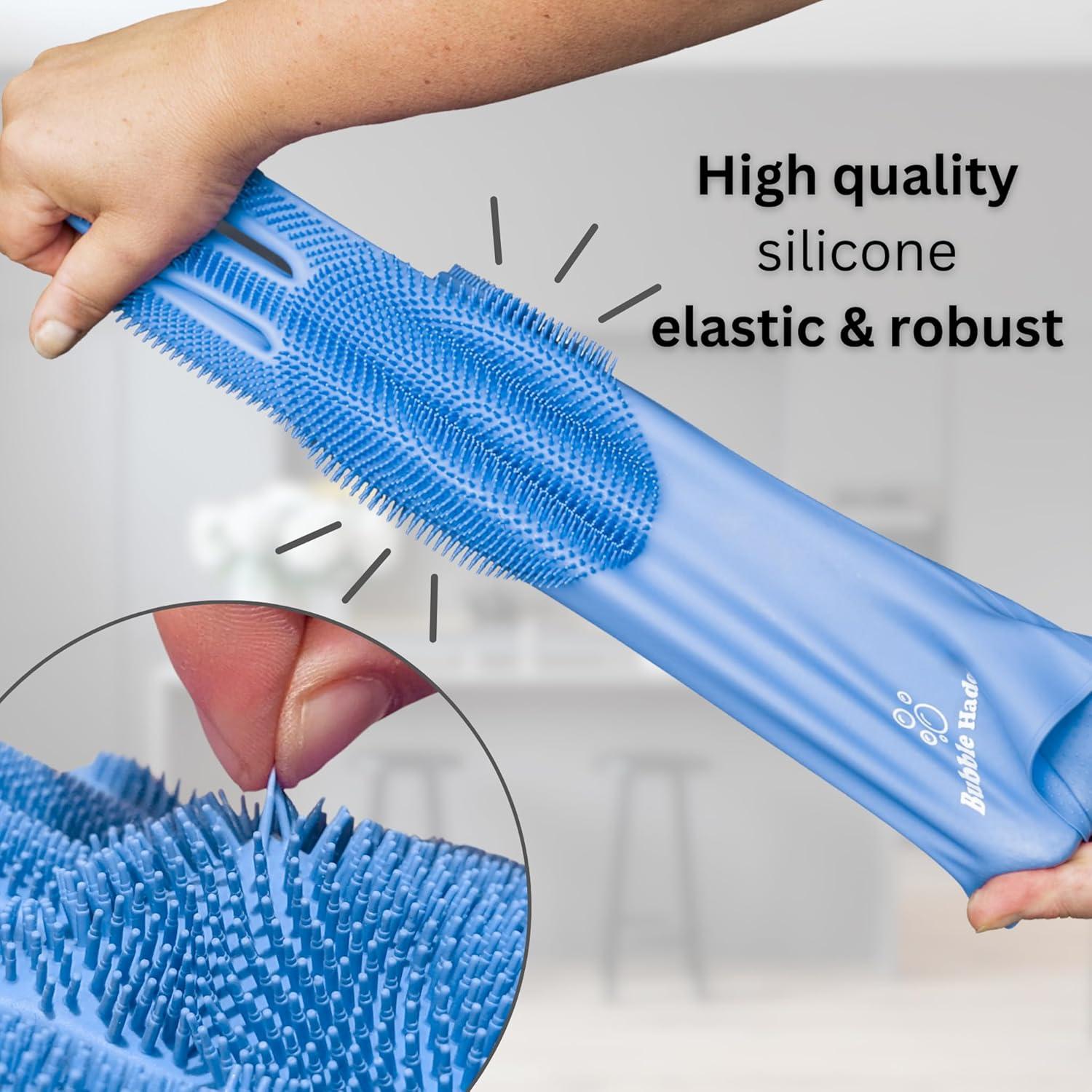 Guantes de Silicona para Lavar Perros Bubble Hands - Azul