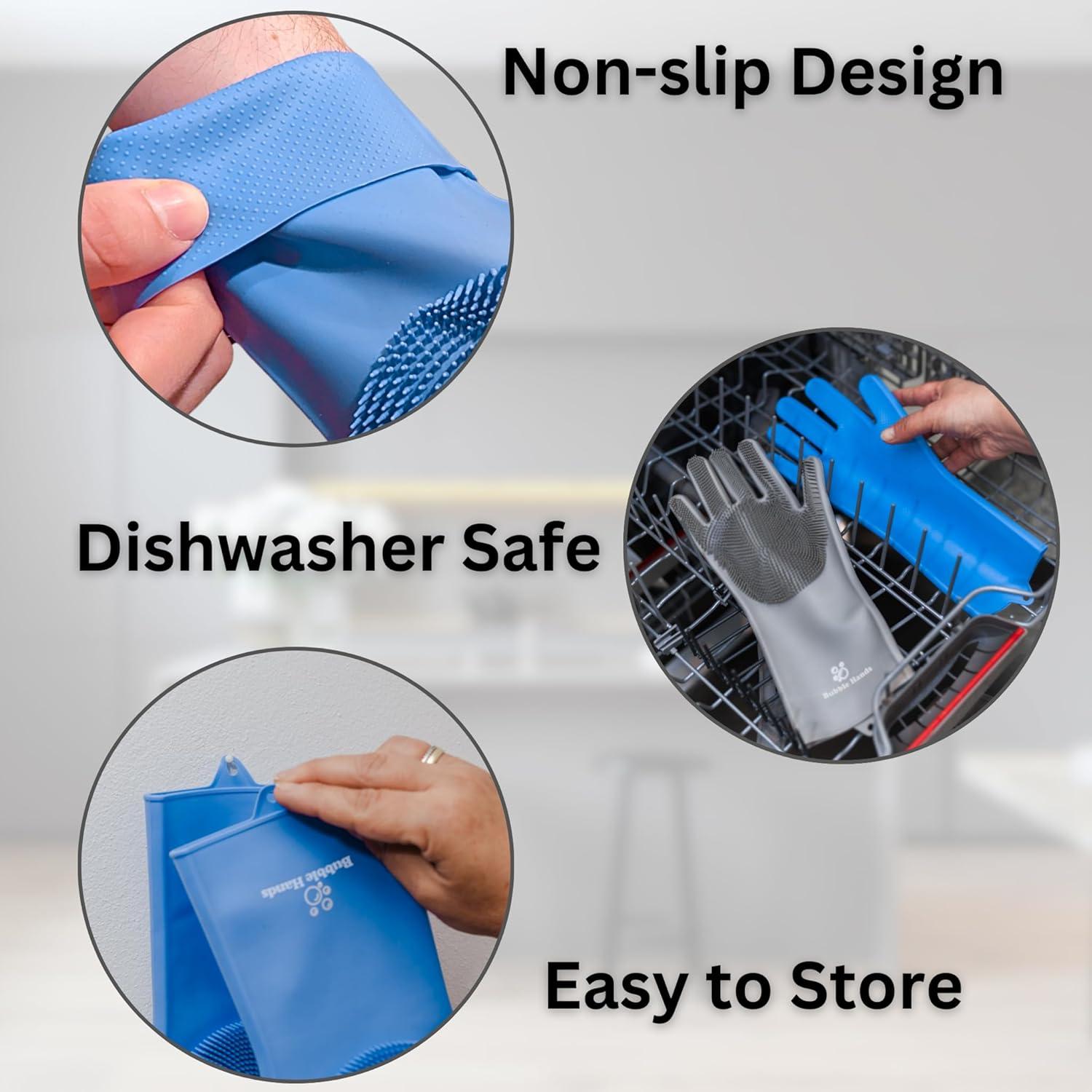 Guantes de Silicona para Lavar Perros Bubble Hands - Azul