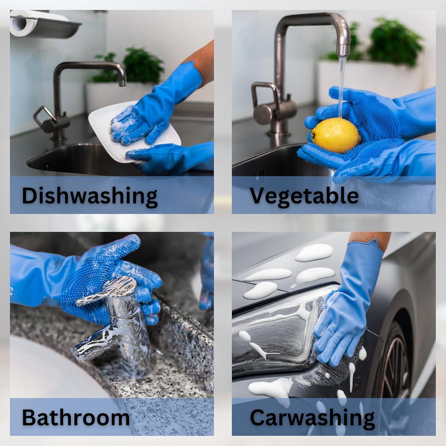 Guantes de Silicona para Lavar Perros Bubble Hands - Azul