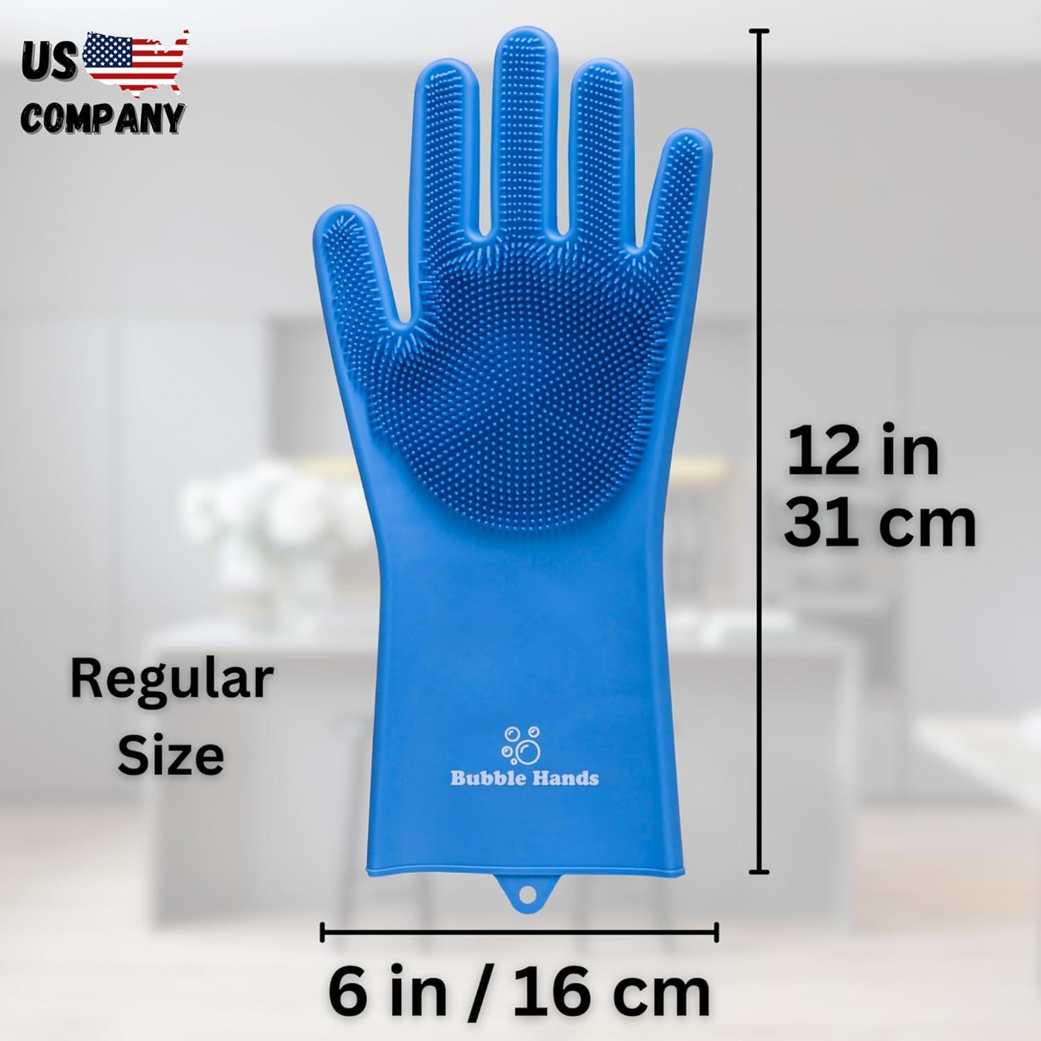 Guantes de Silicona para Lavar Perros Bubble Hands - Azul
