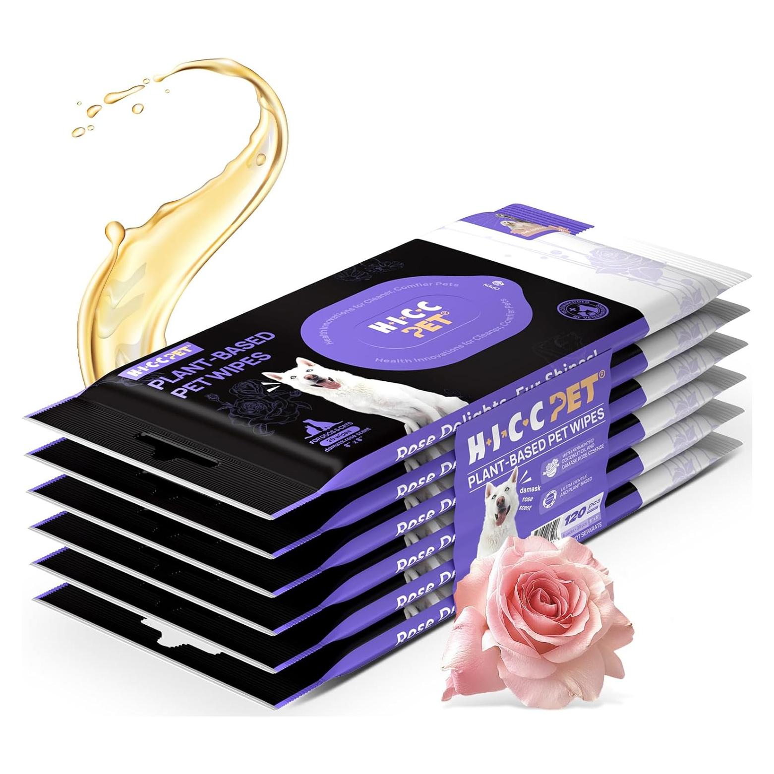 Toallitas Desodorantes HICC PET para Perros y Gatos 120 Unidades