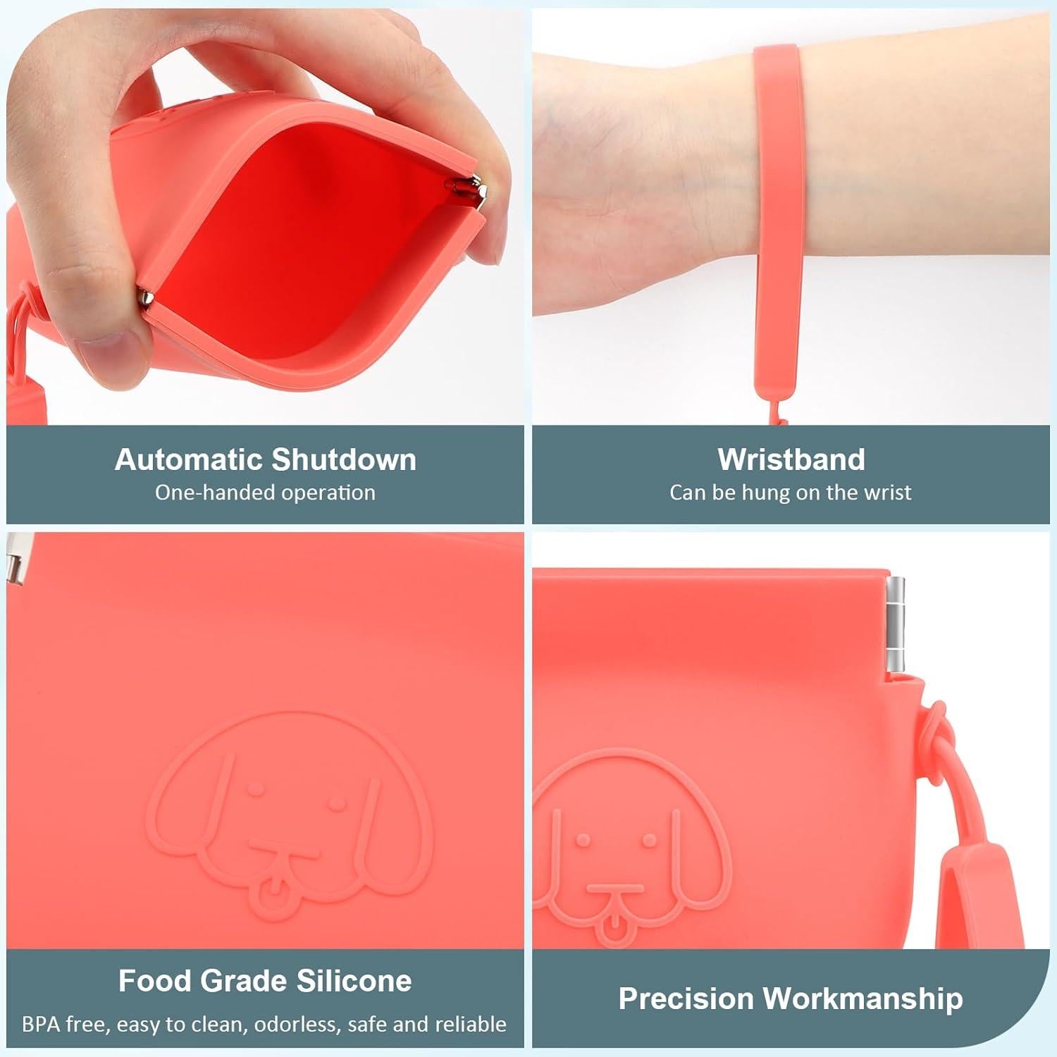 Bolsita de Golosinas Silicona para Perros WALLFID Carmesí