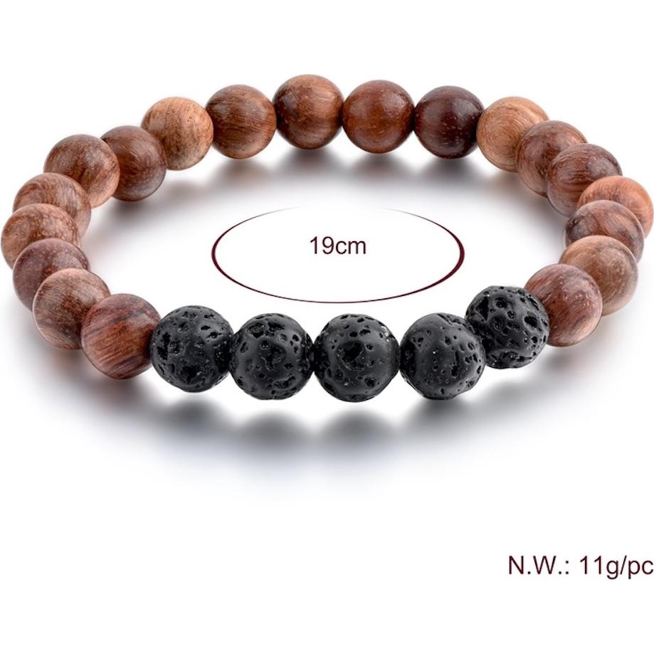 Pulsera difusor de aceite esencial Mystiqs de piedra volcánica