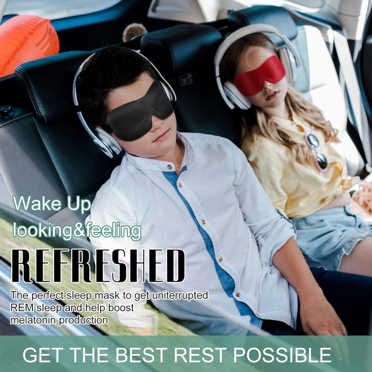 Máscara de Sueño 3D Bencailor Ajustable Bloquea Luz