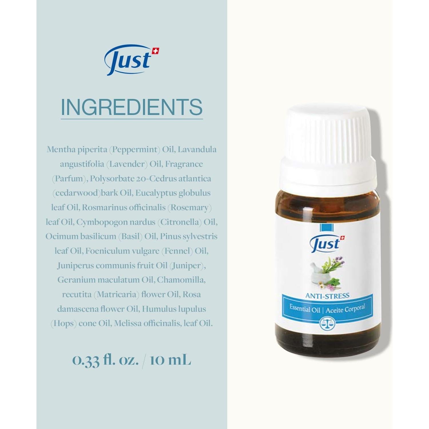 Aceite Esencial Antiestrés Swiss Just 10ml - 15 Aceites Naturales