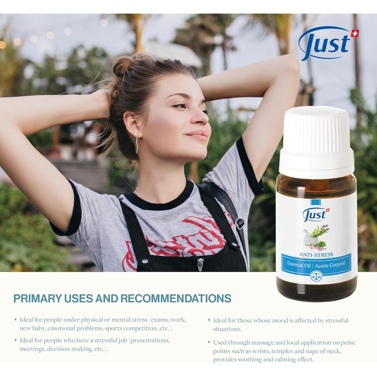 Aceite Esencial Antiestrés Swiss Just 10ml - 15 Aceites Naturales