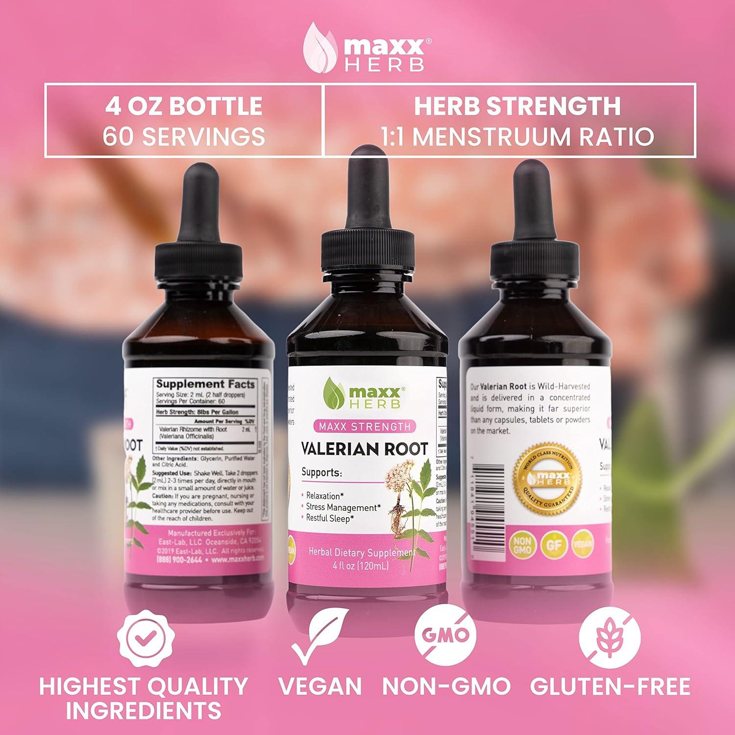 Extracto Líquido de Raíz de Valeriana Maxx Herb 120ml