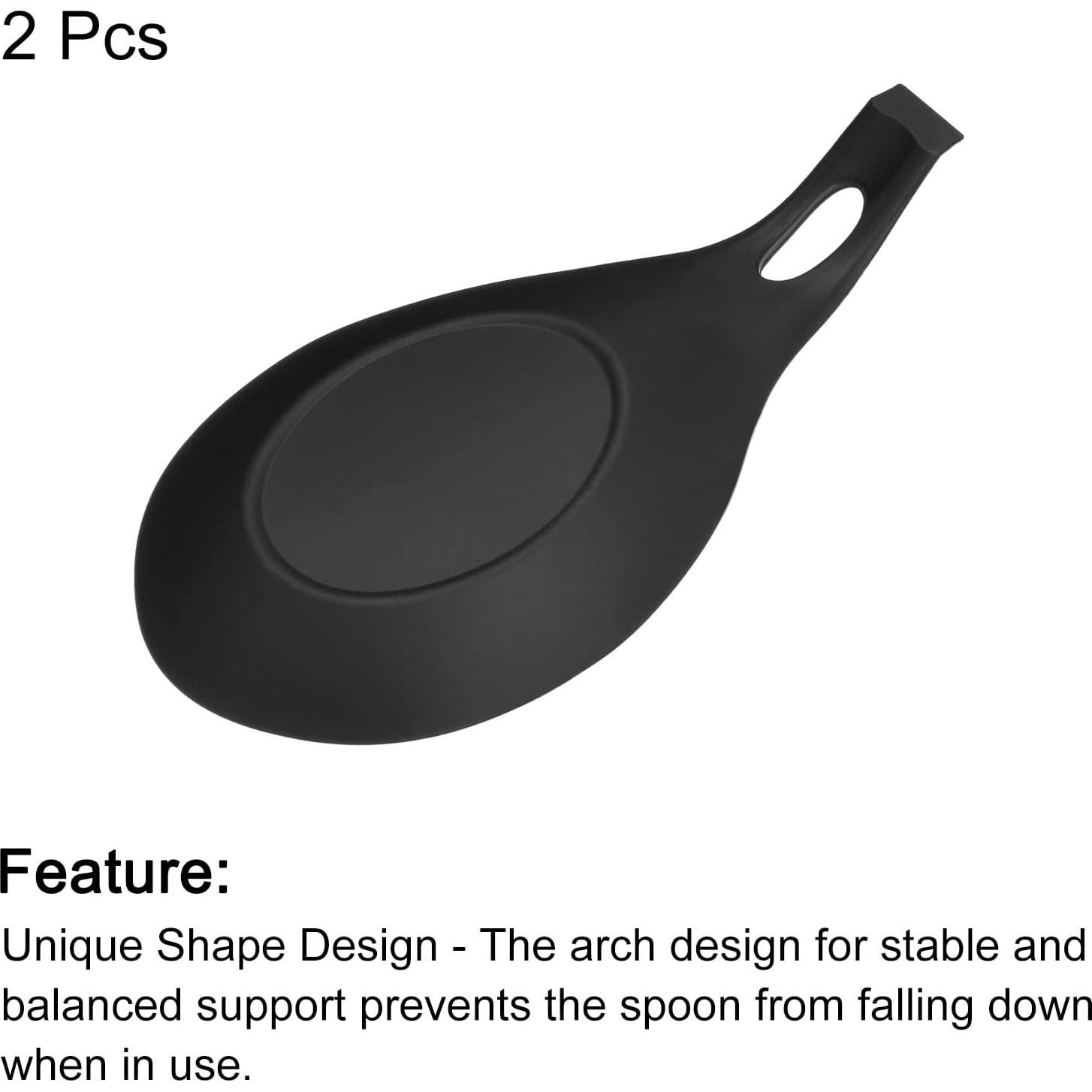 Soporte de Cuchara de Silicona uxcell 19.5x9.5cm Resistente al Calor 2Pcs