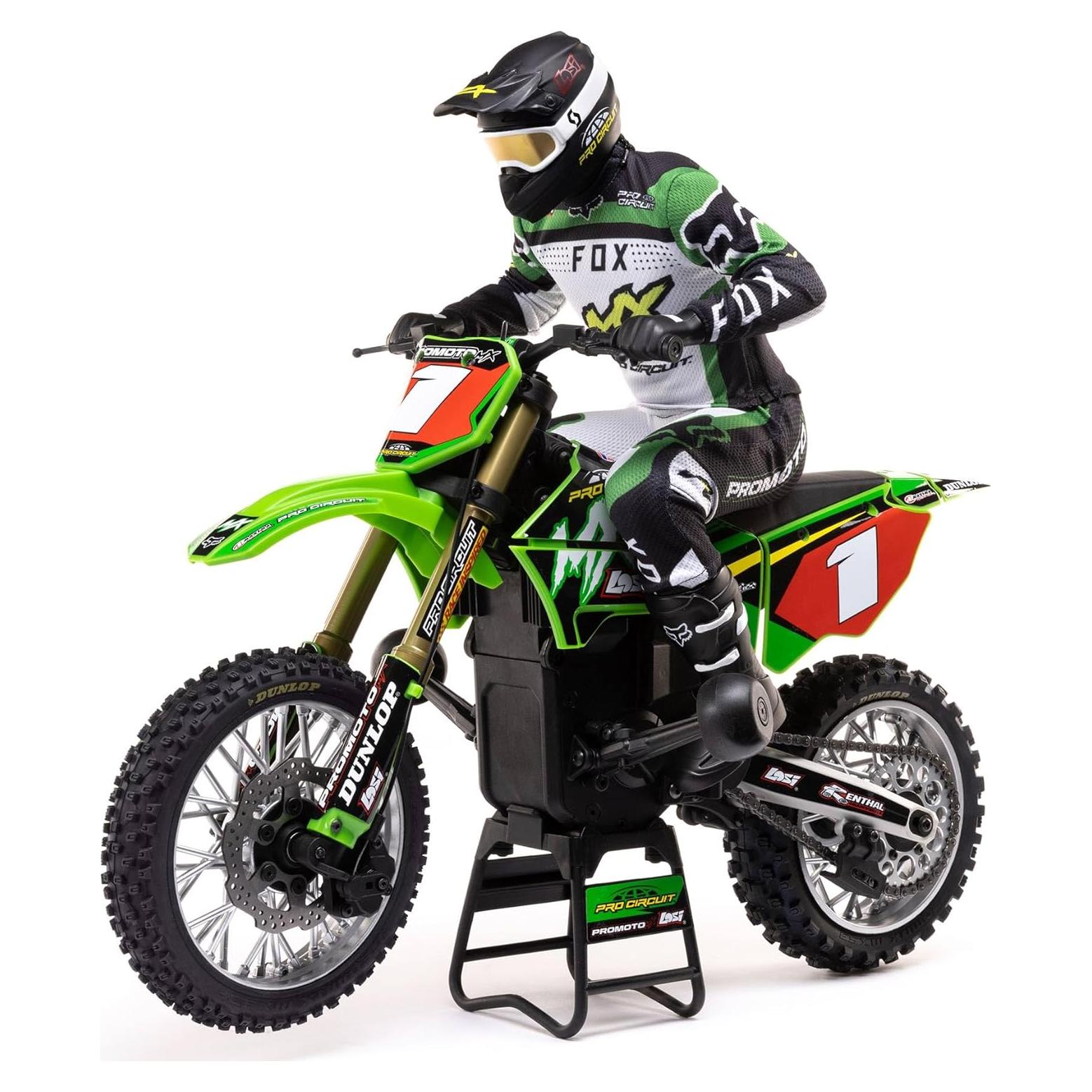 Motocicleta RC Losi Promoto-MX 1/4 Verde con Batería