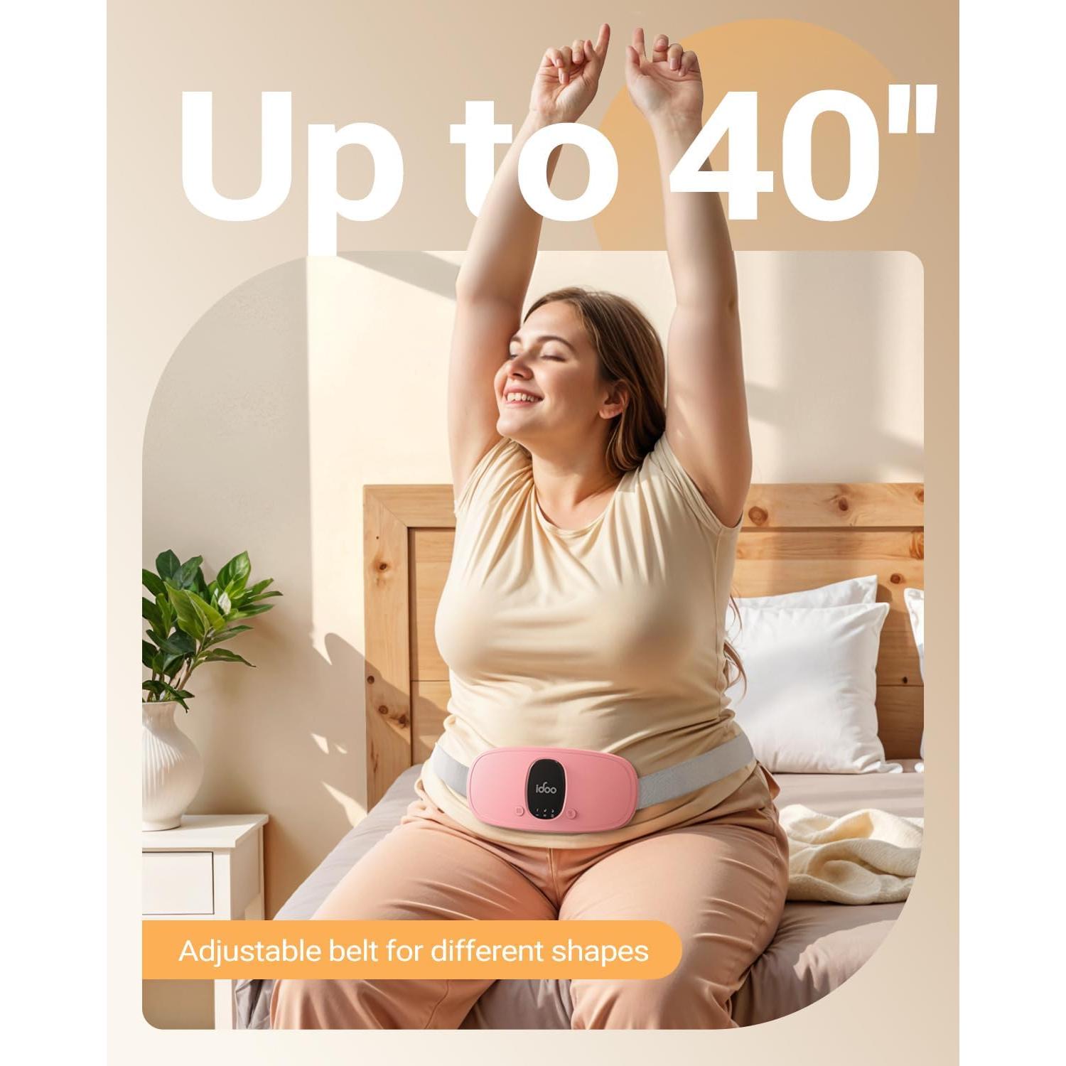 Almohadilla Térmica Portátil iDOO Rosa para Calambres Menstruales