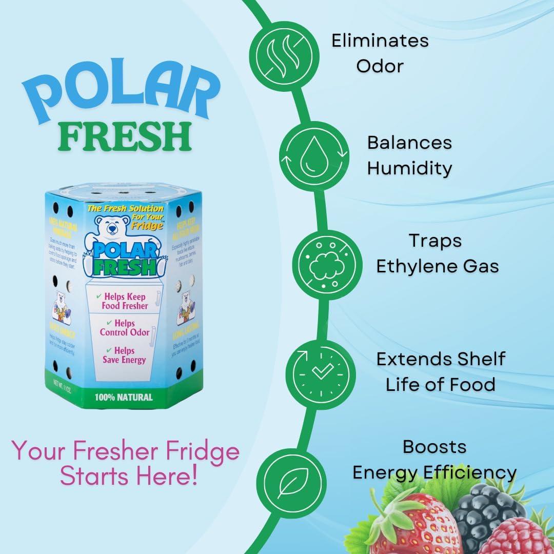 Desodorante de Refrigerador Polar Fresh - Eliminador de Olores y Control de Humedad 340g