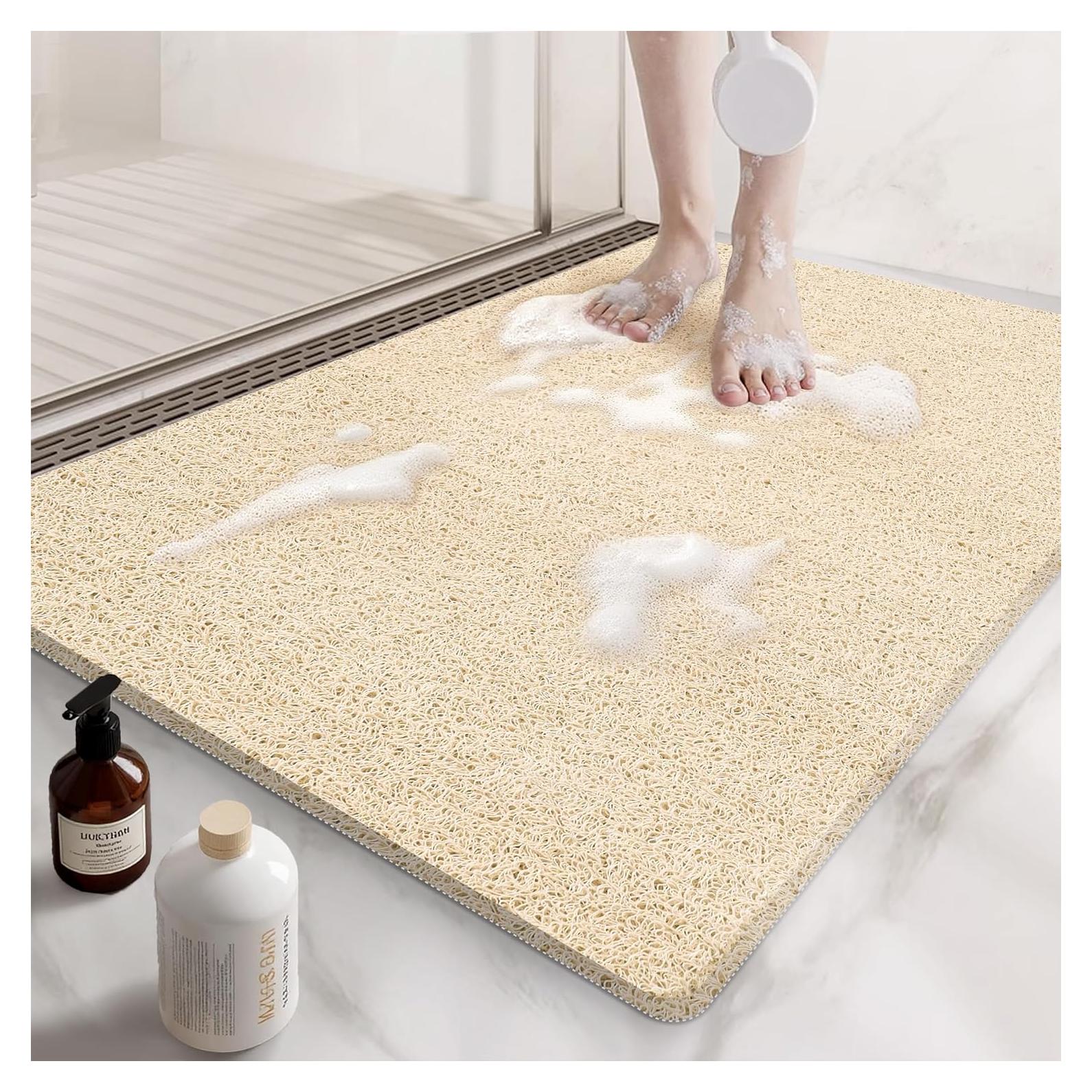 Alfombrilla Antideslizante para Ducha Mecko 60x90 cm Beige