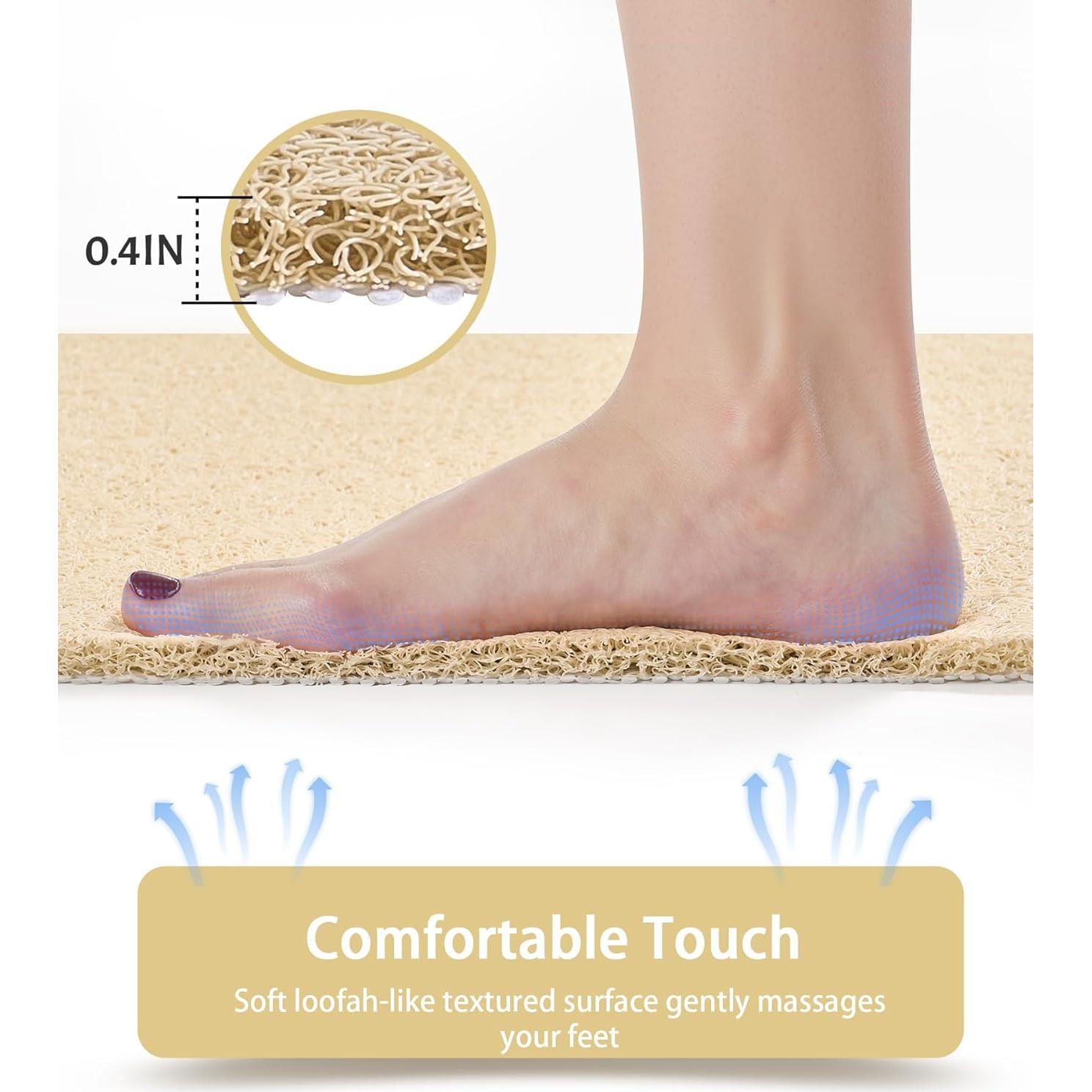 Alfombrilla Antideslizante para Ducha Mecko 60x90 cm Beige