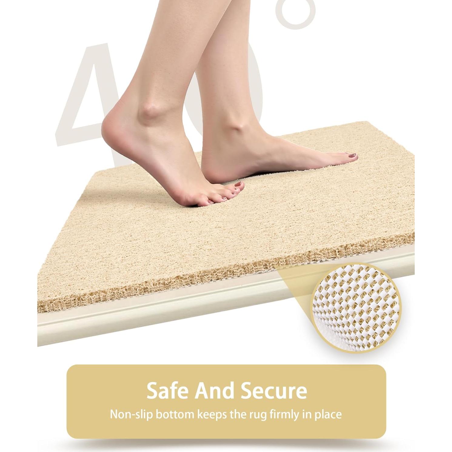 Alfombrilla Antideslizante para Ducha Mecko 60x90 cm Beige
