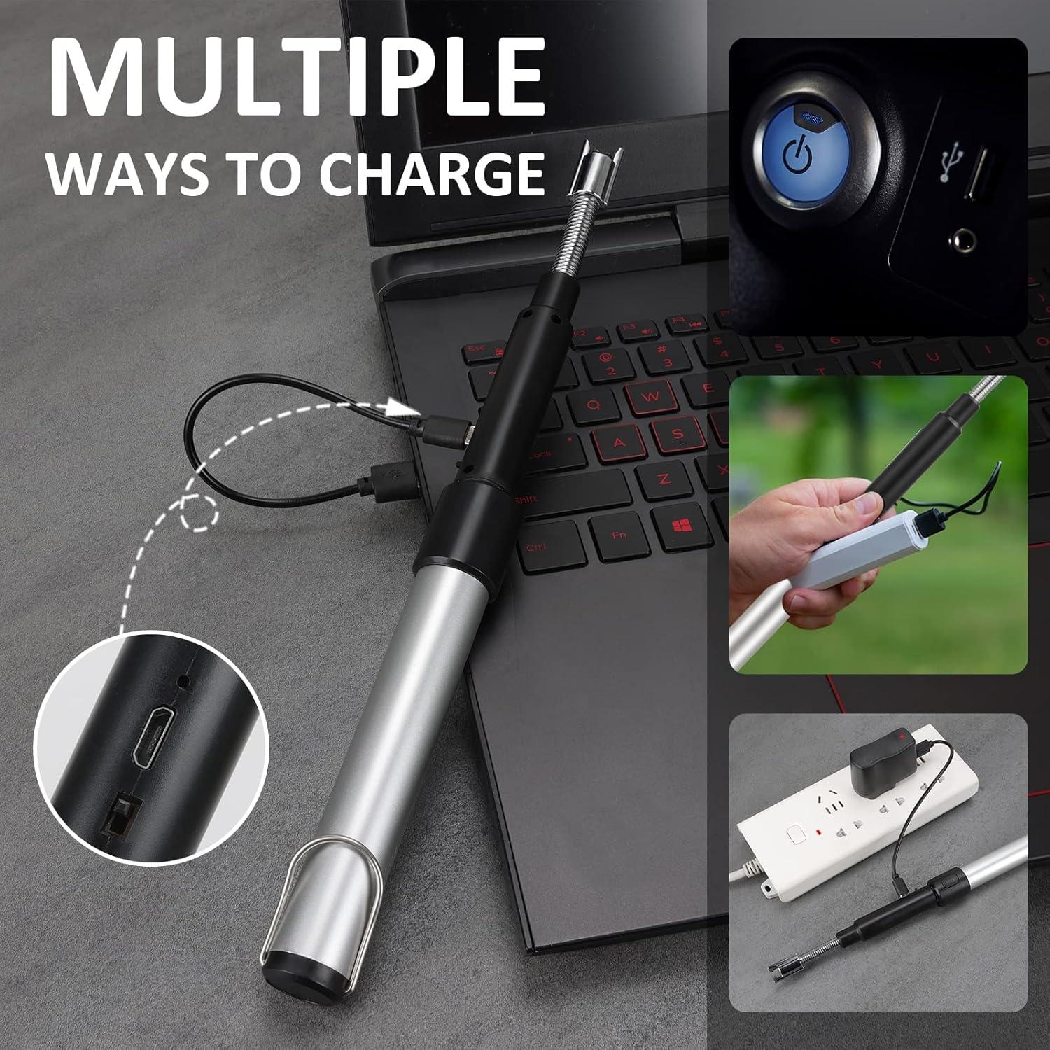 Encendedor Eléctrico Telescópico XJB YFC 360° Recargable USB