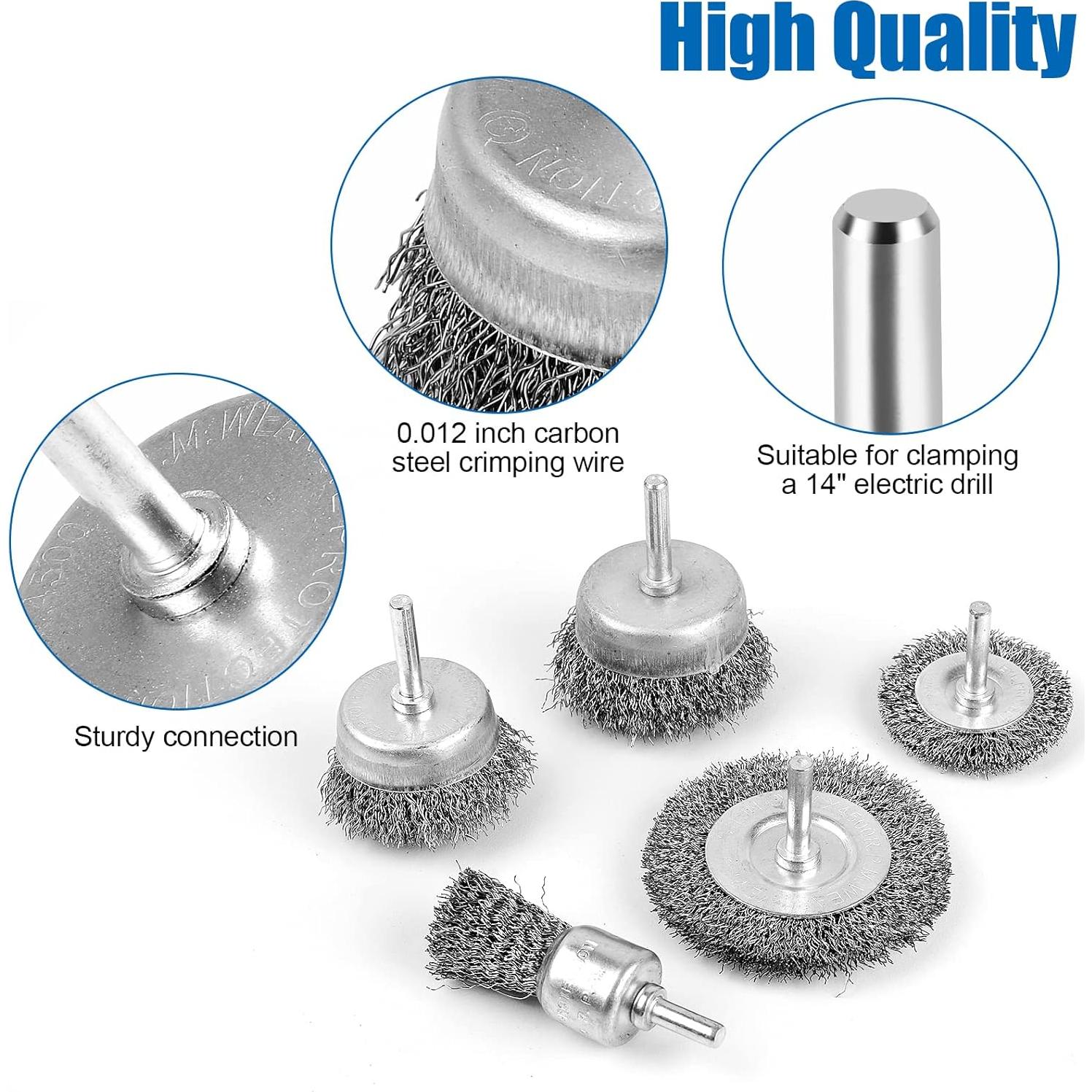 Juego de Cepillos de Alambre para Taladro Romeda - 5 Piezas