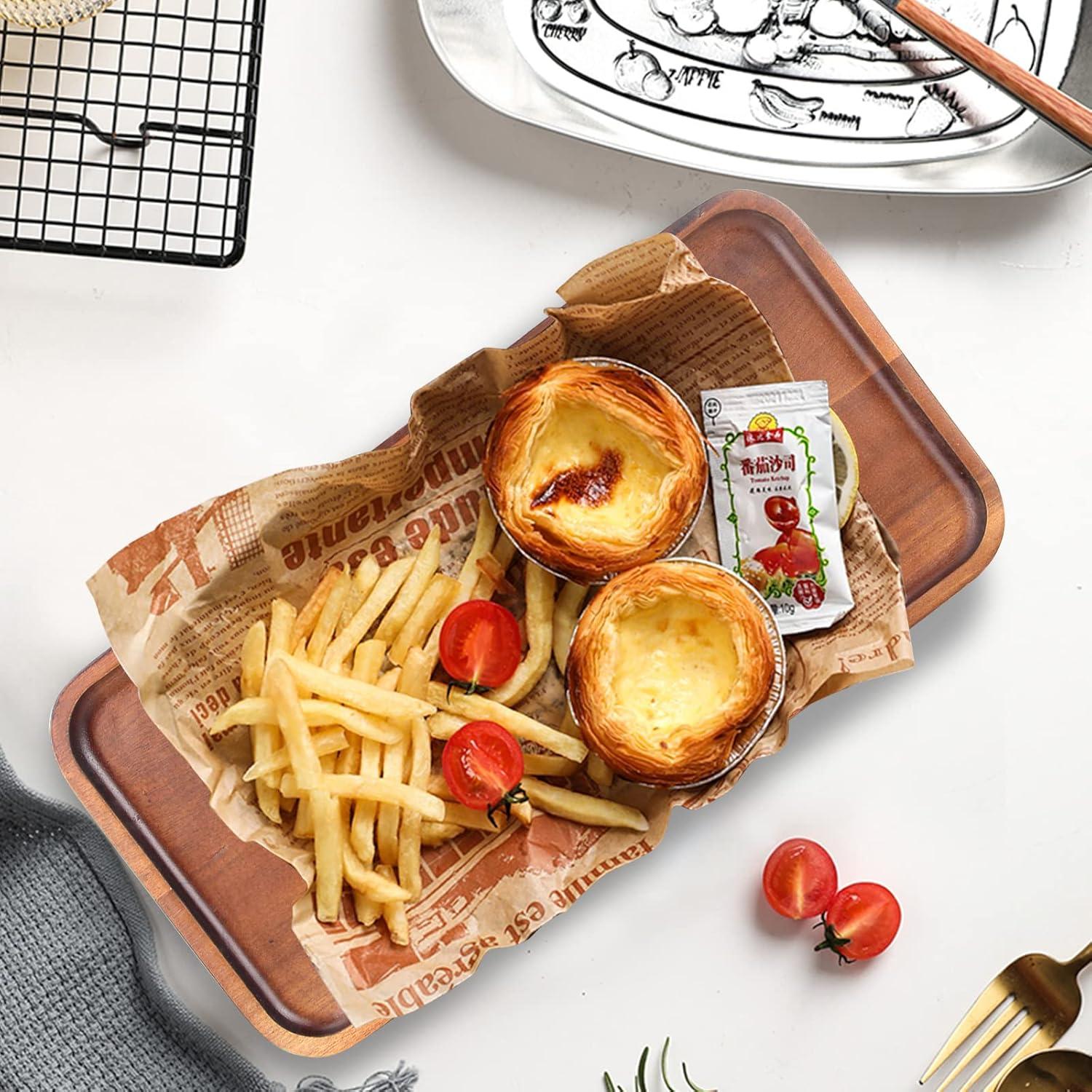 Bandeja de Madera de Acacia Ayiaren 25.4x14 cm Rectangular