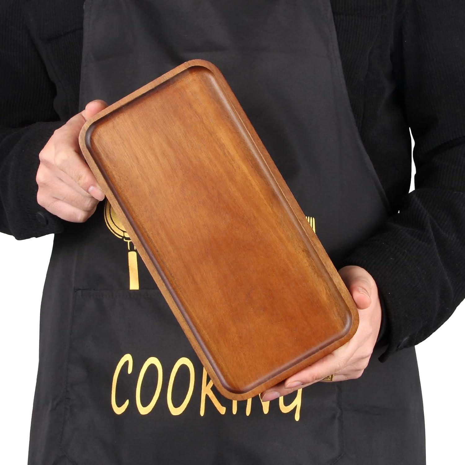 Bandeja de Madera de Acacia Ayiaren 25.4x14 cm Rectangular