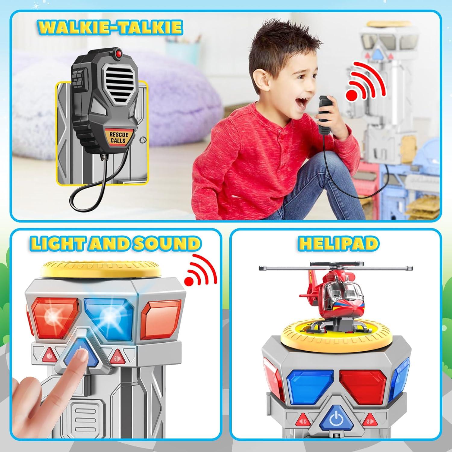 Set de Juego de Ciudad de Acción Grande 74.93 cm - Policía y Bomberos