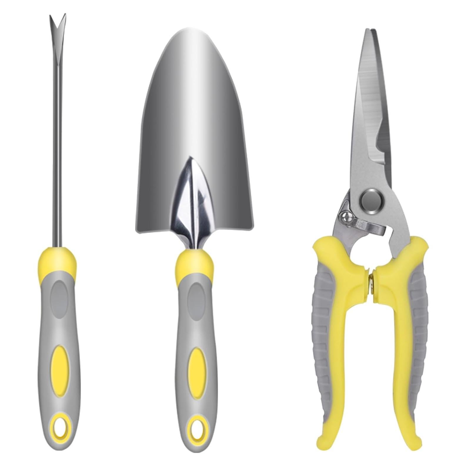 Juego de Herramientas de Jardín Wisakey 3 Piezas Acero Inoxidable