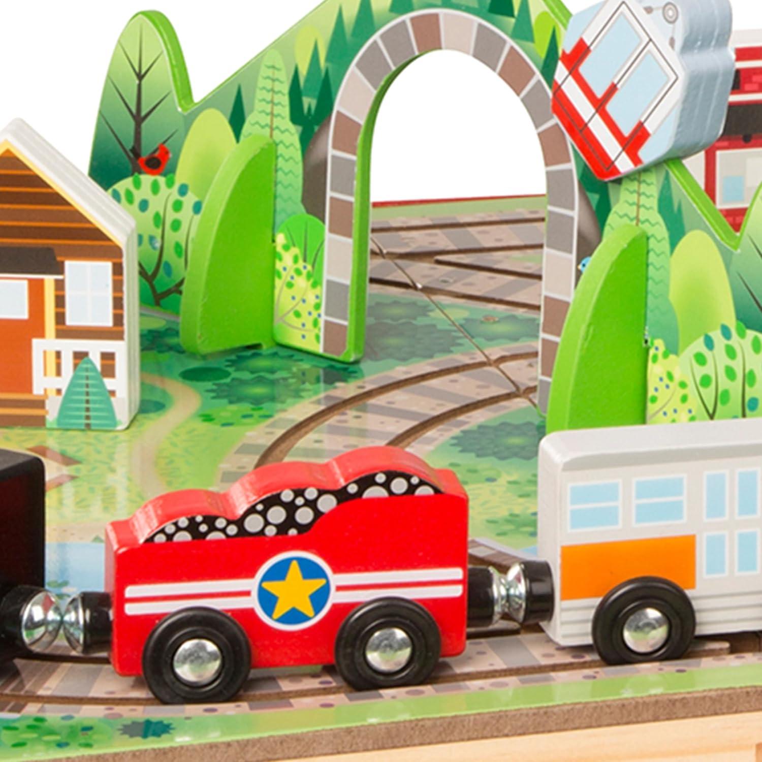 Juego de Ferrocarril de Madera Melissa & Doug 17 Piezas