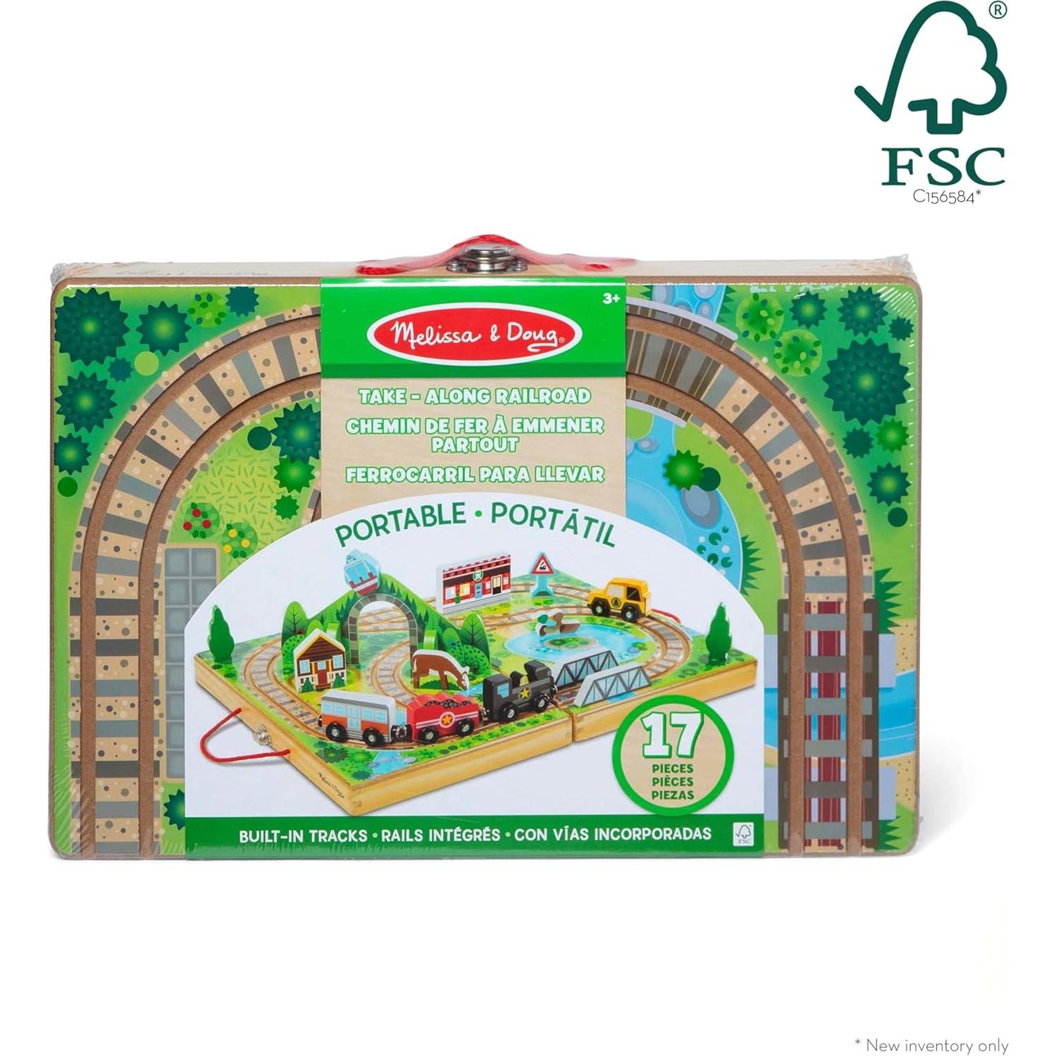 Juego de Ferrocarril de Madera Melissa & Doug 17 Piezas