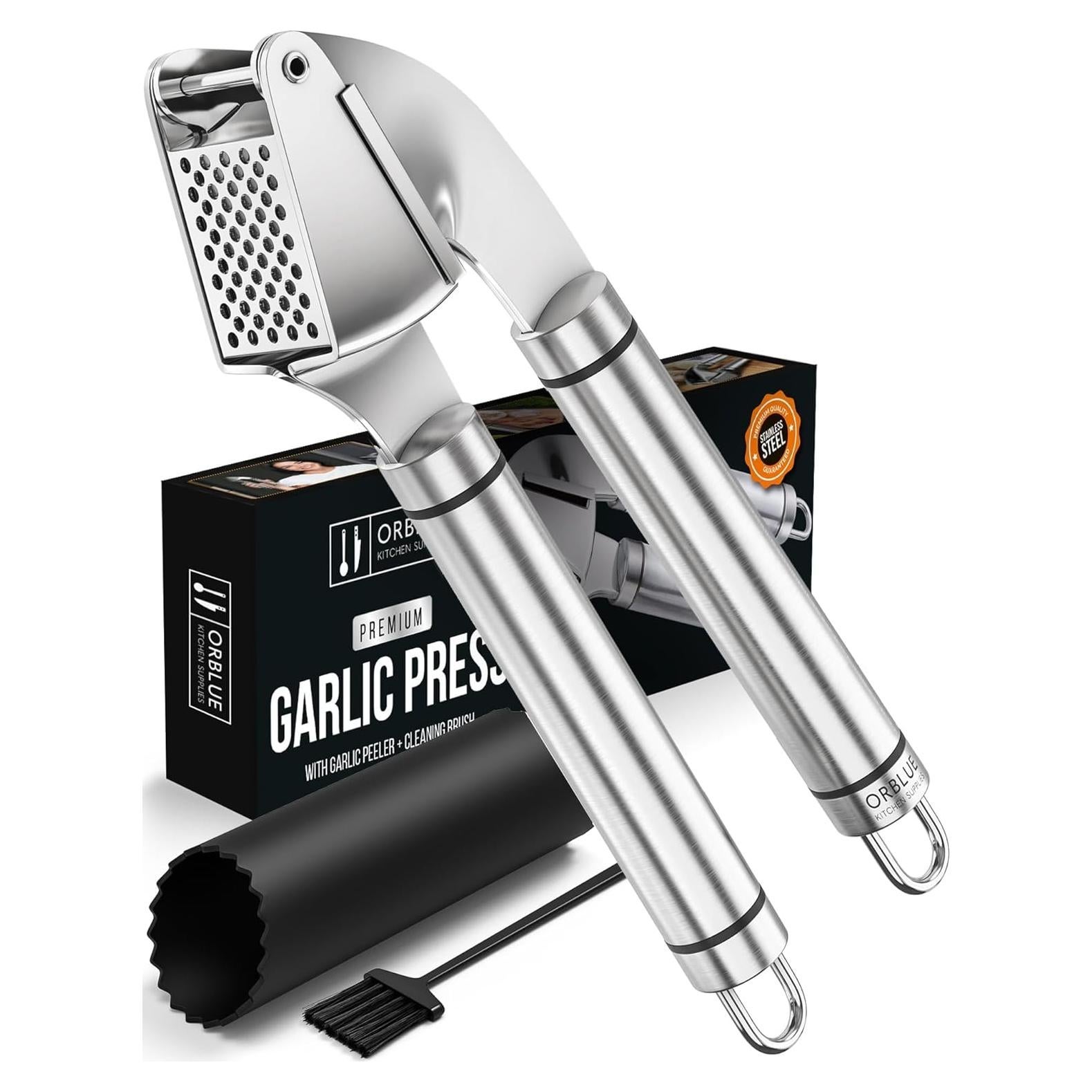 Prensa de Ajo Orblue de Acero Inoxidable - Profesional 19 cm