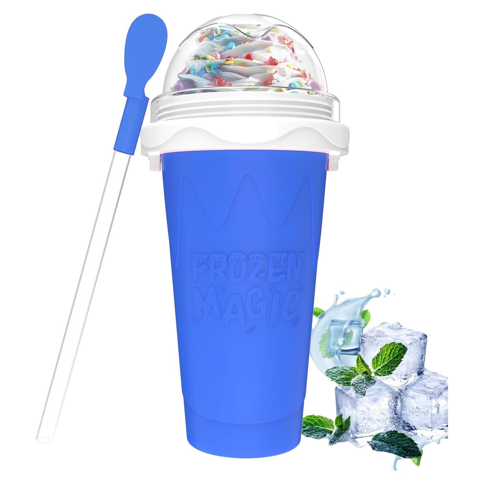 Taza Mágica Slushie Honbuty 350ml Azul Silicona