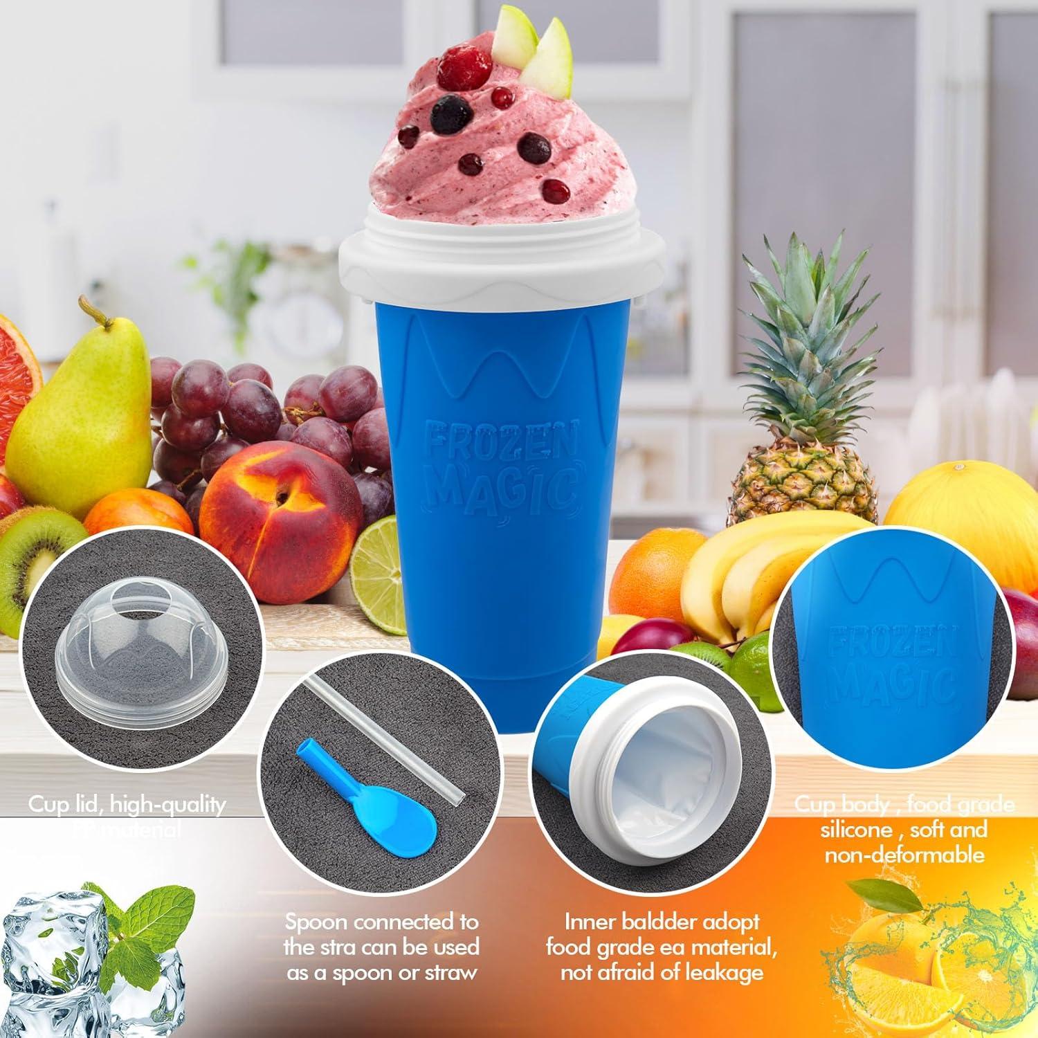 Taza Mágica Slushie Honbuty 350ml Azul Silicona