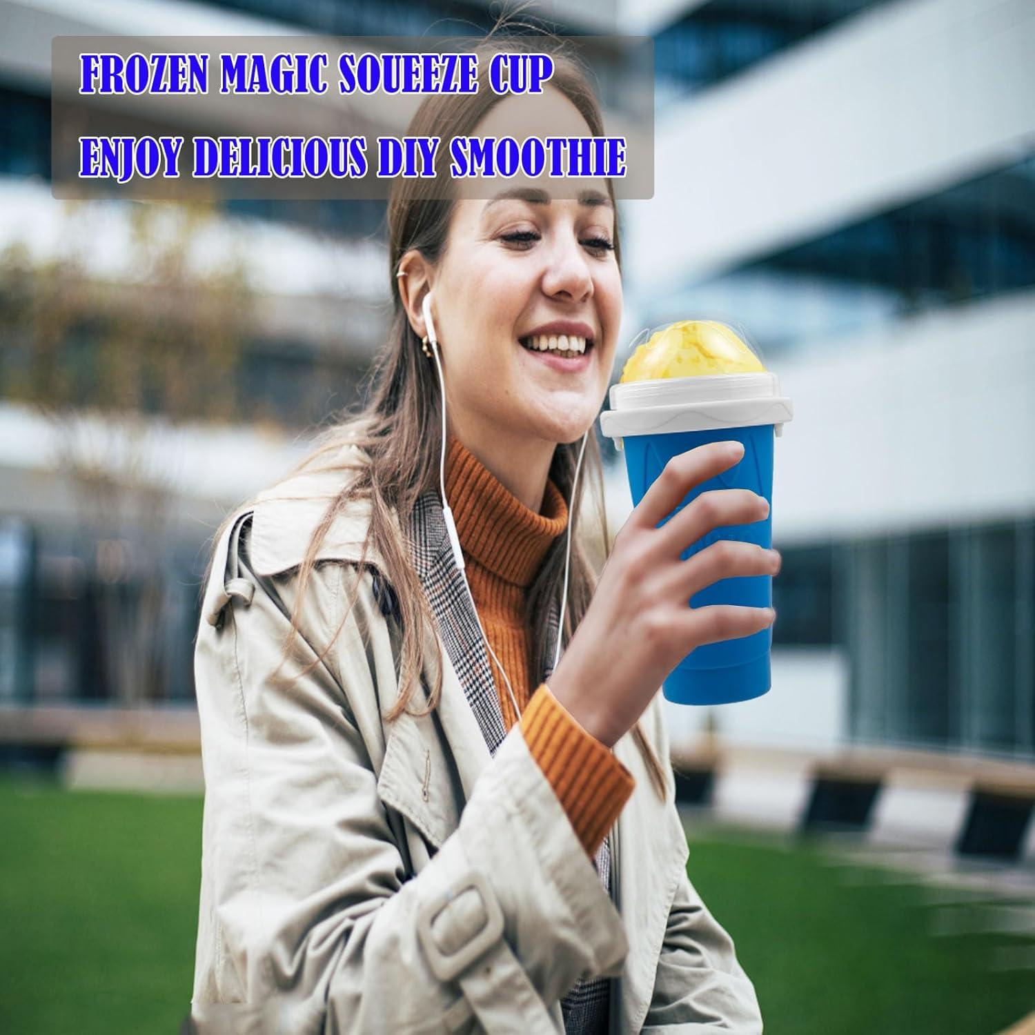 Taza Mágica Slushie Honbuty 350ml Azul Silicona