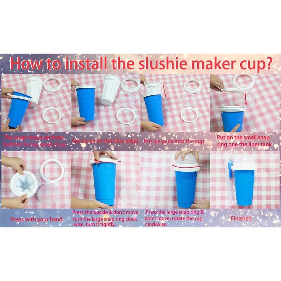 Taza Mágica Slushie Honbuty 350ml Azul Silicona