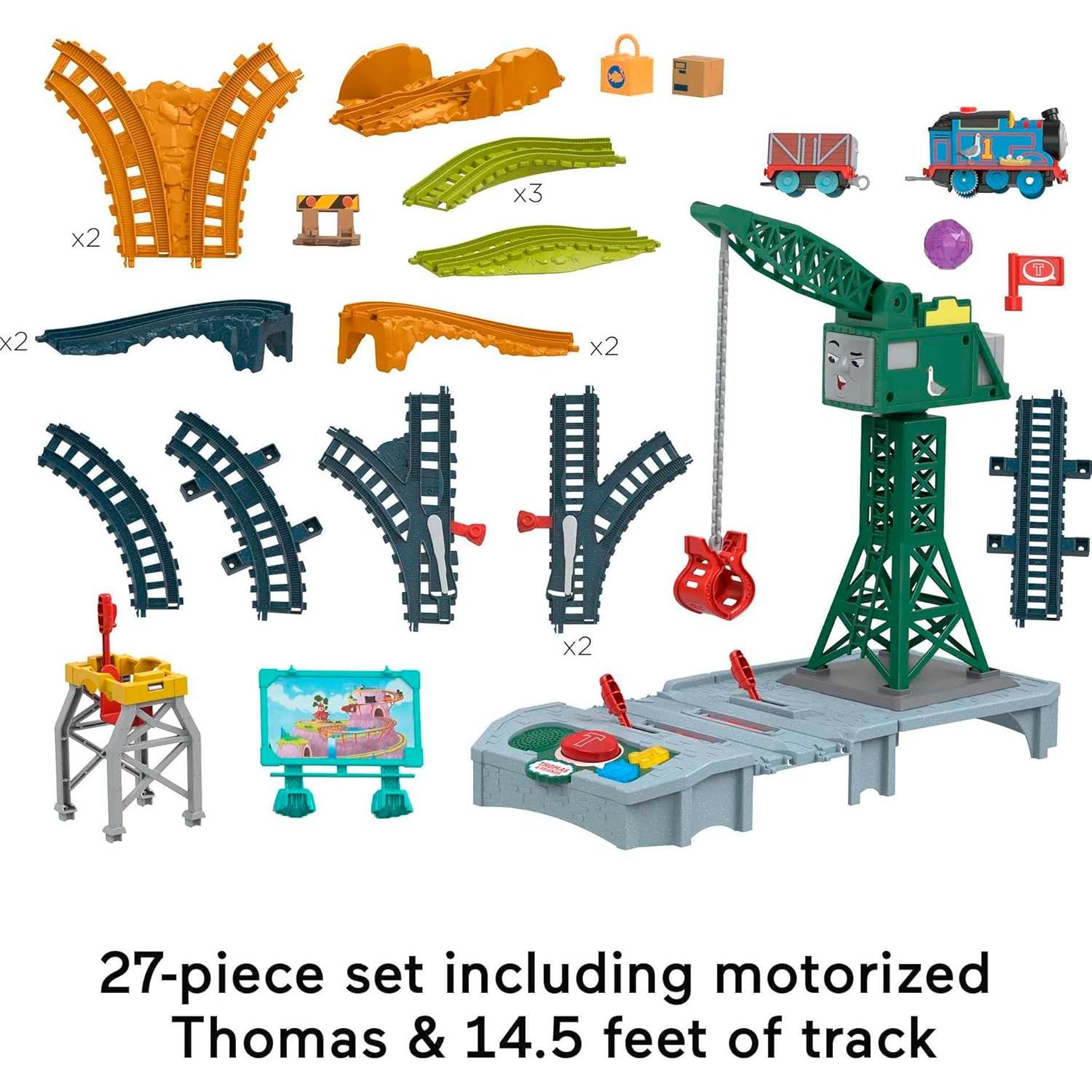 Juego de tren motorizado Fisher-Price Thomas & Cranky 4.42m