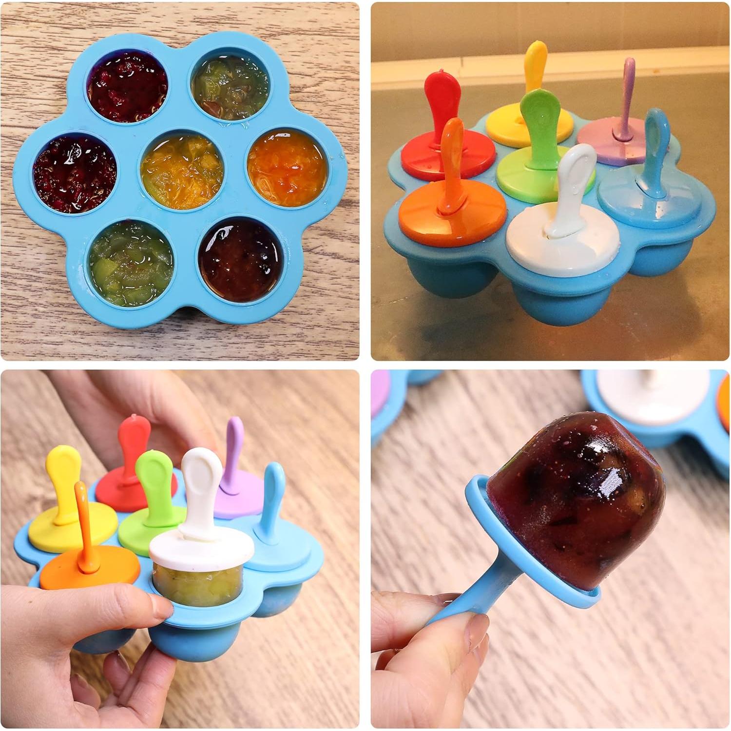 Molde de Paletas de Silicona XoYoZo 7 Cavidades Azul