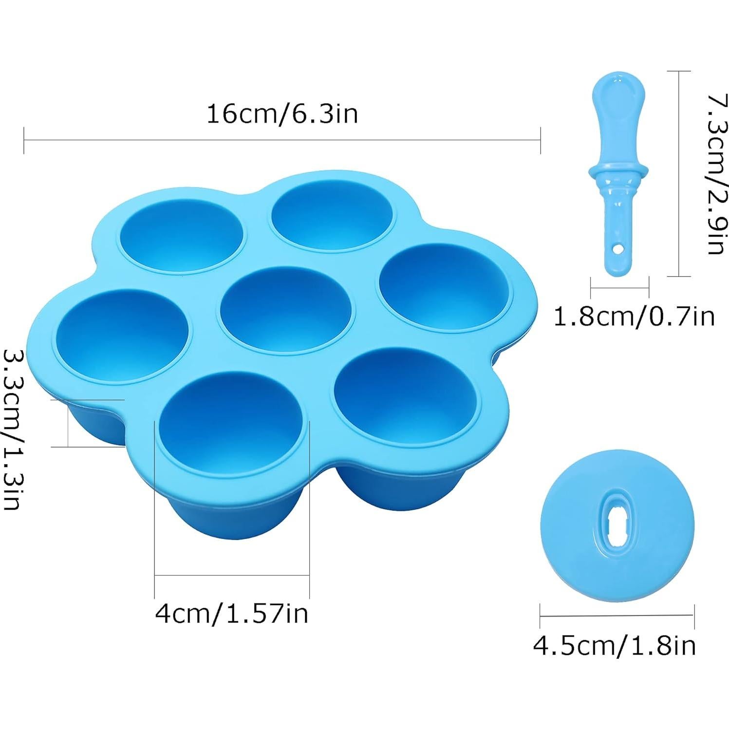 Molde de Paletas de Silicona XoYoZo 7 Cavidades Azul