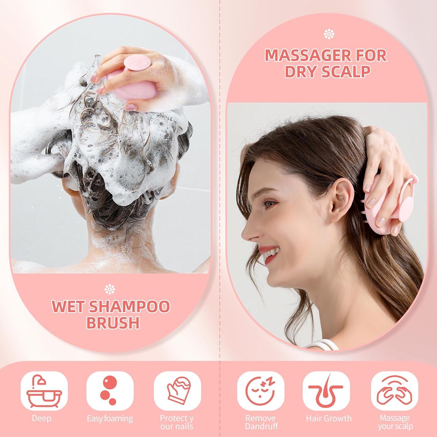 Cepillo de Masaje para Cuero Cabelludo Beautlohas Rosa