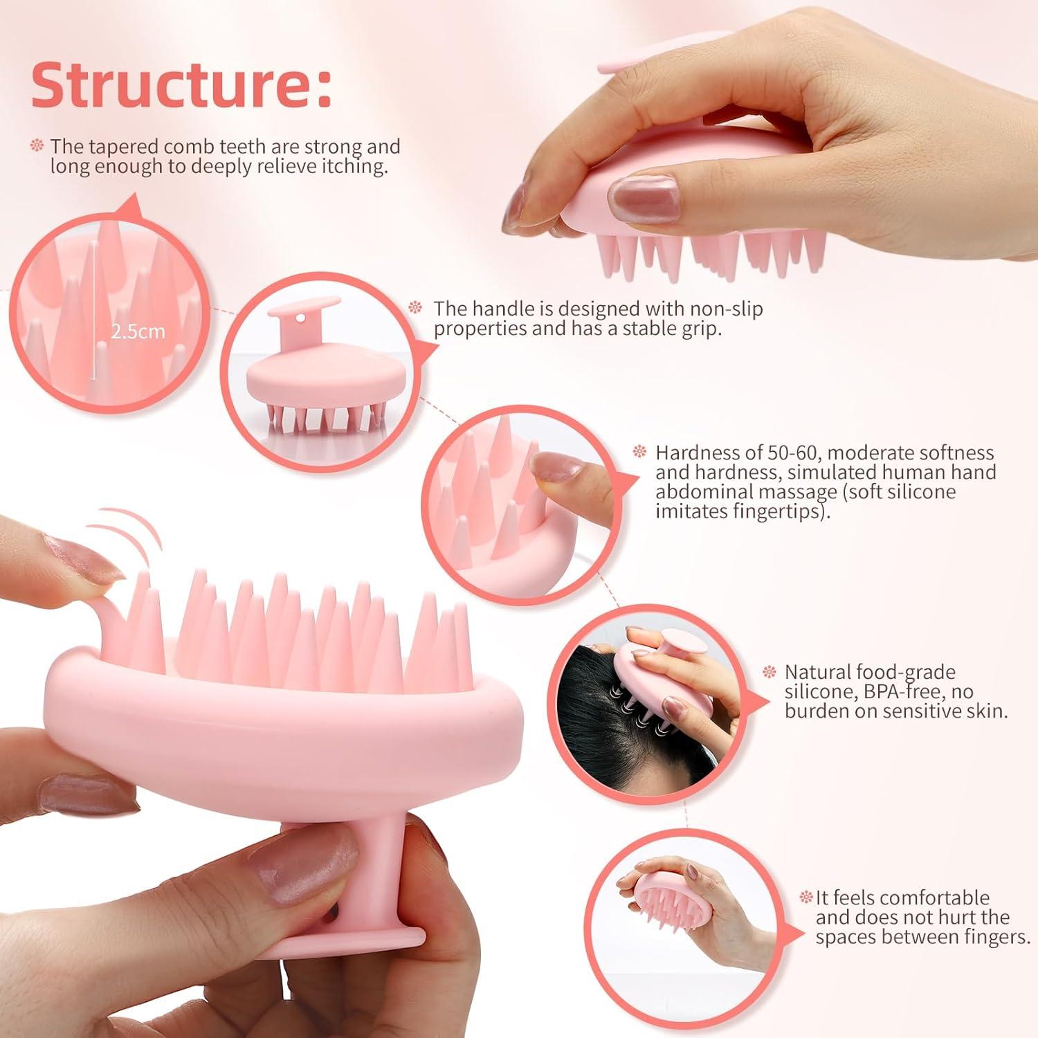 Cepillo de Masaje para Cuero Cabelludo Beautlohas Rosa